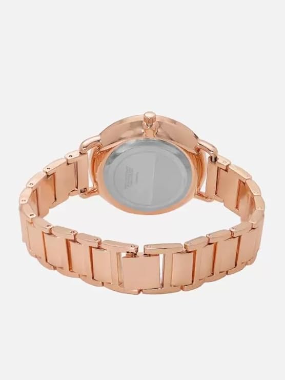 Elegant Rose Gold Women's Analog Wristwatch with Diamond-Studded Round Dial & Quartz Movement - Luxury Fashion Watch for Women, Girls, and Ladies - Perfect for Office, Party, and Special Occasions