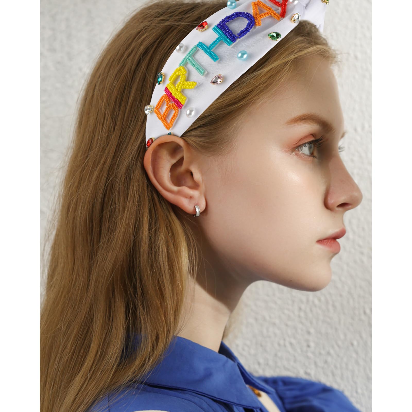 Canitor Birthday Queen Headband for Women - Sparkling Princess Crown Tiara Hat - Perfect Birthday Gift & Party Decorations (White) | Ideal for Birthday Parties, Bachelorette, Bridal Showers & Special Celebrations