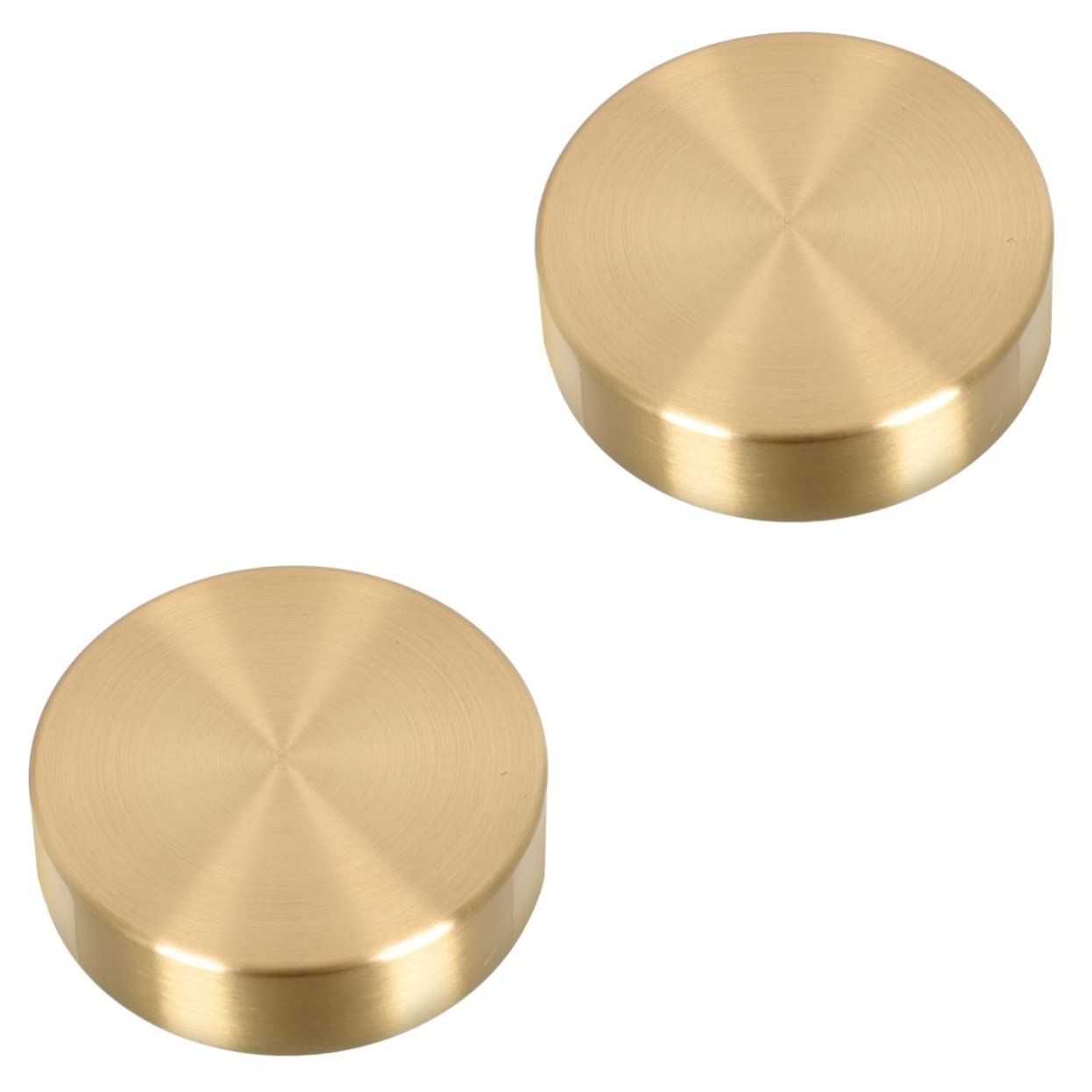 SKISUNO 2-Pack Brass Round Paperweights for Drawing, Painting & Writing - Heavy Duty Metal Paper Holders for Artists, Office & Crafting - Perfect for Drafting Tables, Desks & Studios