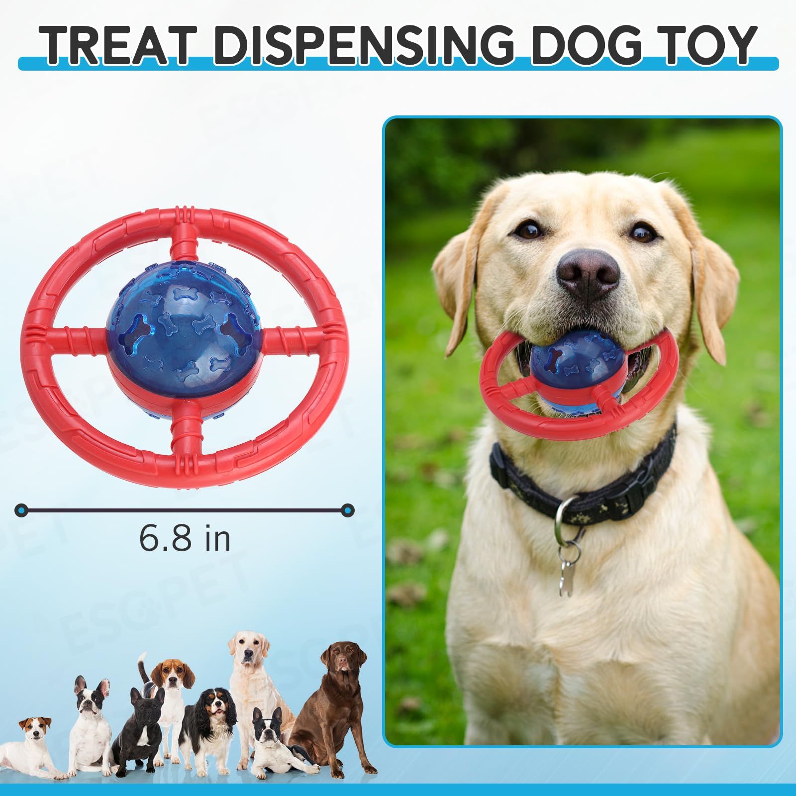 Interactive Treat Dispensing Dog Toys - Slow Feeder Puzzle Toys for Small & Medium Dogs - Durable Chew Toys for Boredom Relief & Healthy Eating - Perfect for Mealtime Fun, Training Rewards & Mental Stimulation