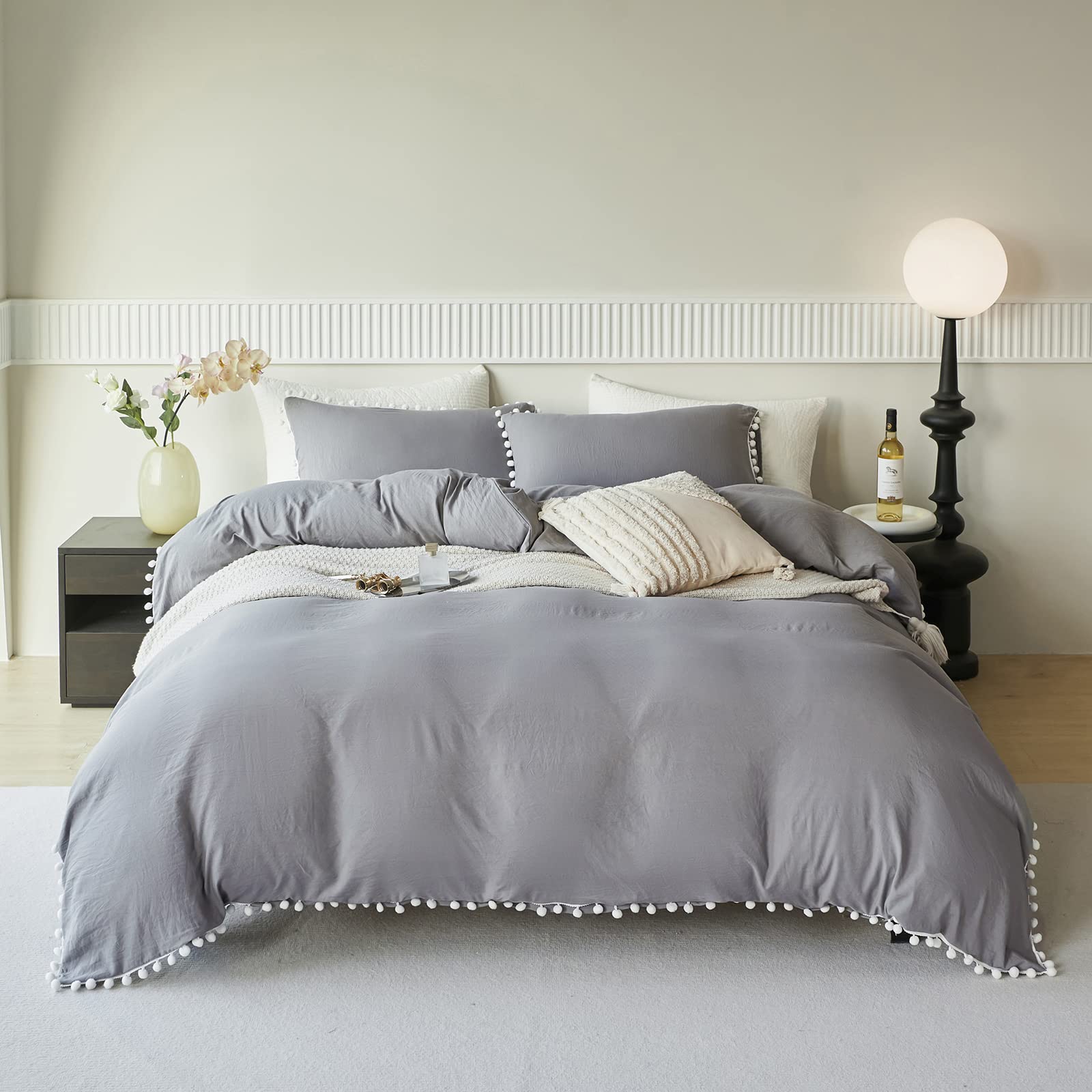 Bedbay King Size Comforter Set - Ultra Soft & Breathable 3-Piece All-Season Bedding - Lightweight Grey Comforter for King Beds | Perfect for Master Bedrooms, Guest Rooms & Cozy Nights