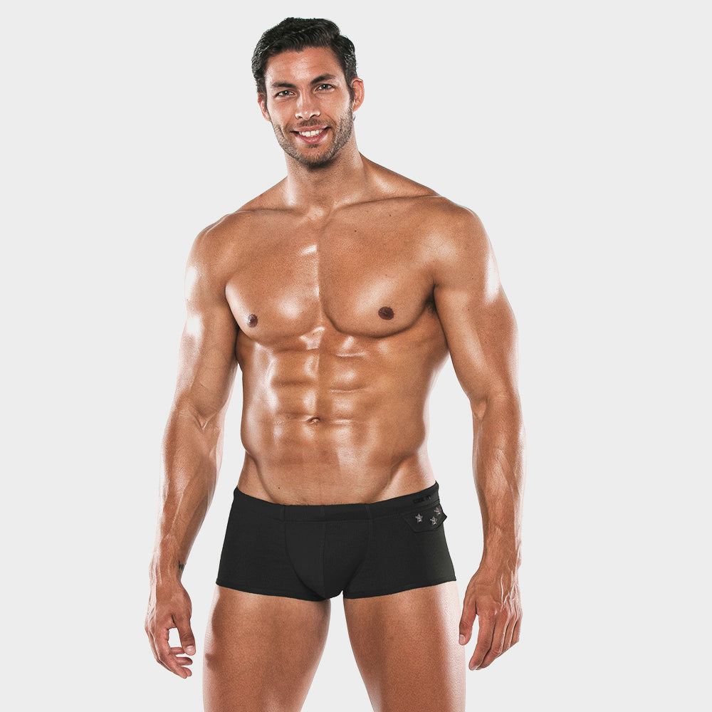 Code 22 Performance Swim Boxer Briefs - Black 23102 | Men's Quick-Dry Swim Trunks for Lap Swimming, Beach & Water Sports