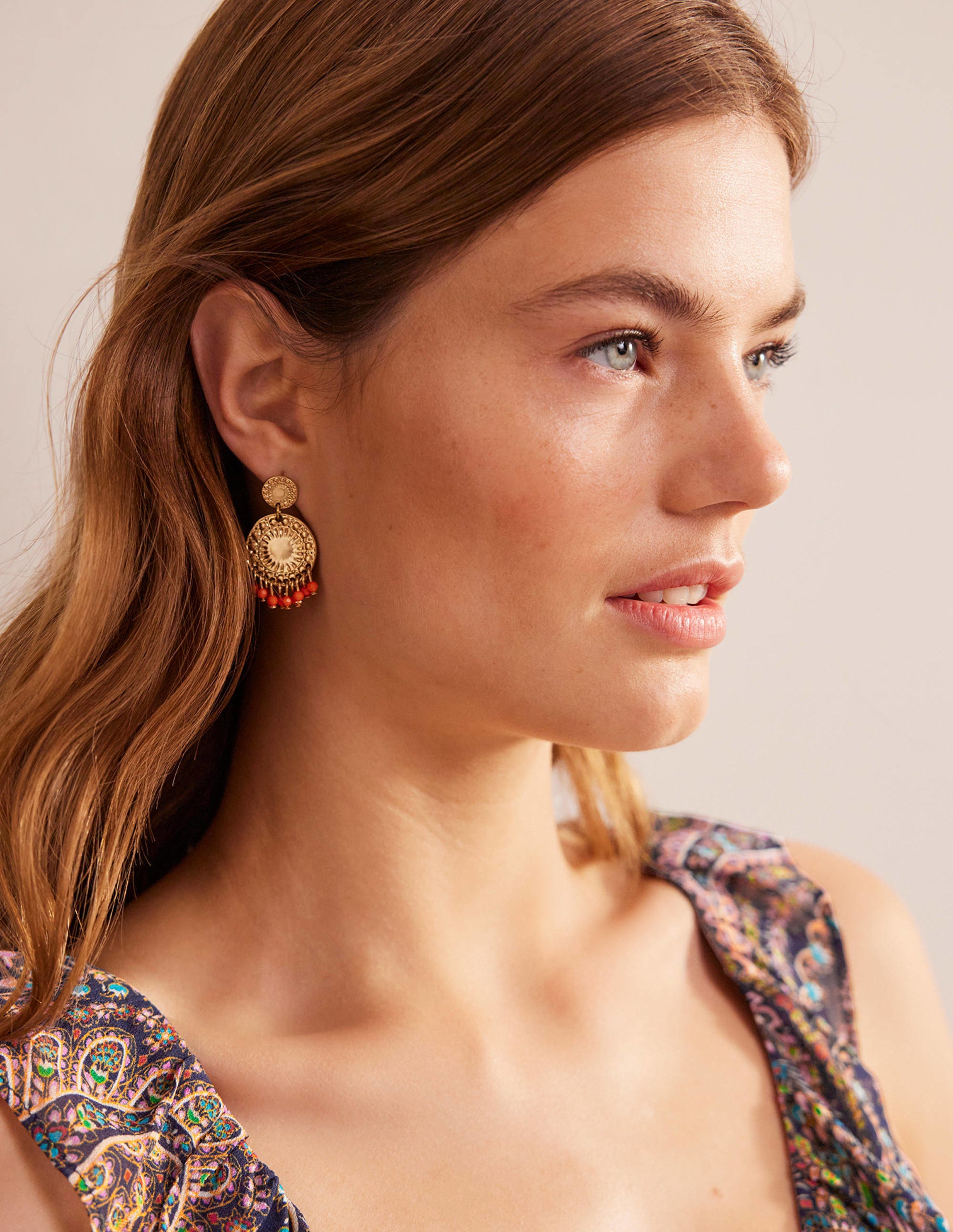 Pink Beaded Coin Earrings for Women - Boho Chic Jewelry for Parties, Weddings & Everyday Wear