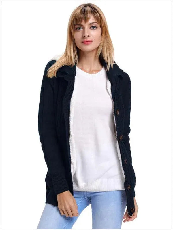 Cozy Casual Hooded Cardigan Sweater for Women - Soft Fleece Long Sleeve Open Front Jacket | Perfect for Fall, Winter, Lounge Wear & Outdoor Activities