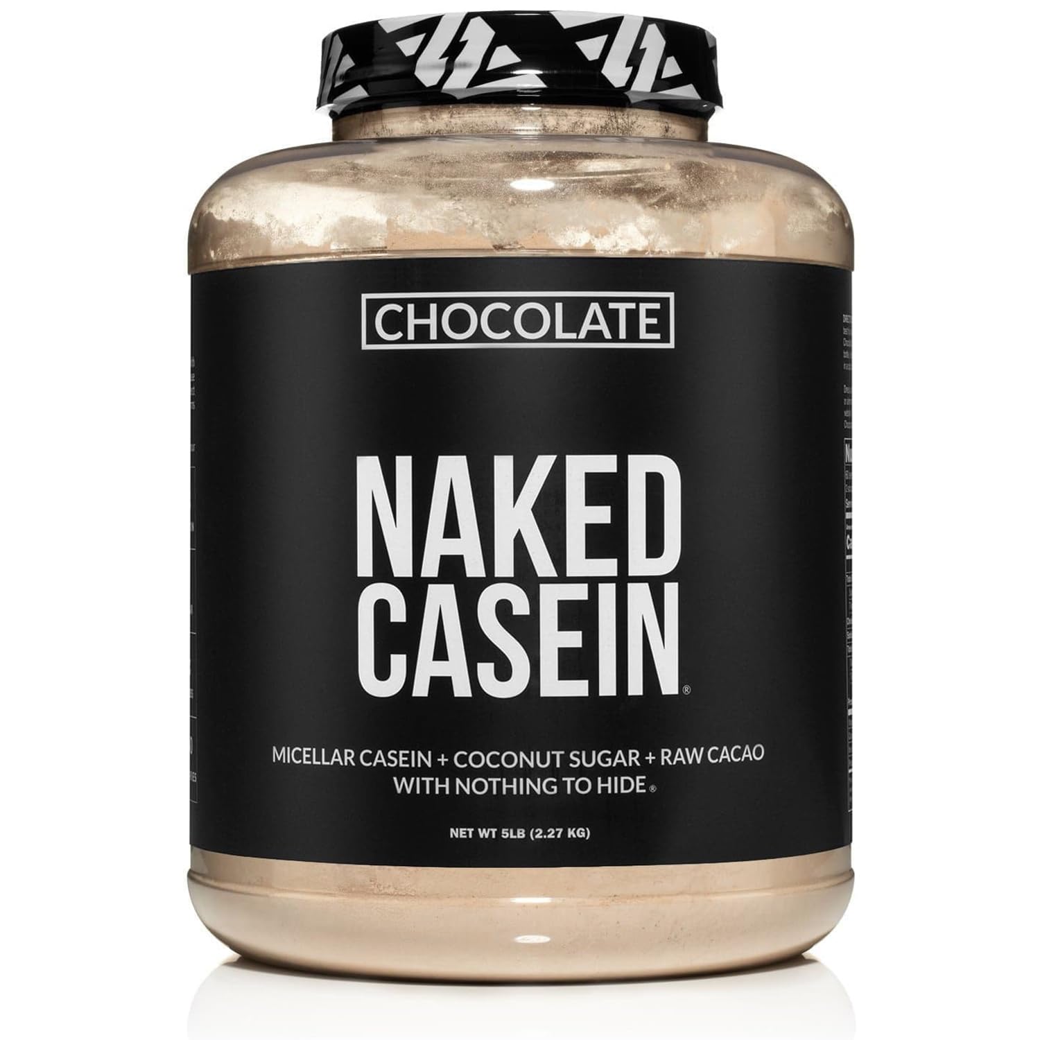 Naked Chocolate Casein Protein Powder - 5lb Bulk, GMO-Free, Gluten-Free, Soy-Free & Preservative-Free - Supports Muscle Growth & Recovery - 60 Servings - Perfect for Post-Workout & Nighttime Protein Supplement