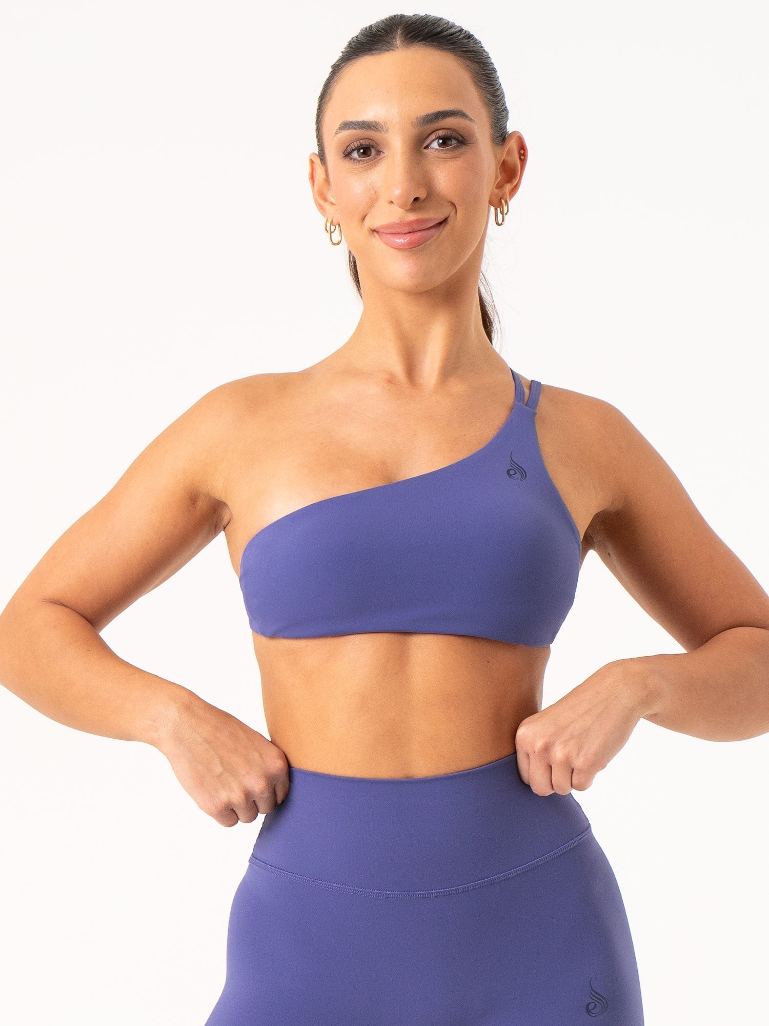 NKD One Shoulder Sports Bra for Women - Breathable Workout Top in Indigo - Perfect for Yoga, Running & Gym