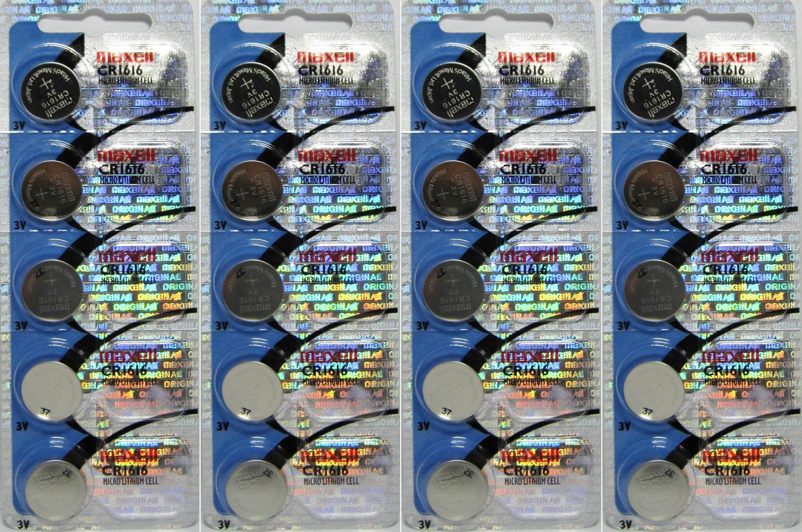 20 Maxell Lithium 3V CR1616 Batteries - Genuine Hologram Packaging for Security & Authenticity - Perfect for Watches, Calculators, Key Fobs & Medical Devices