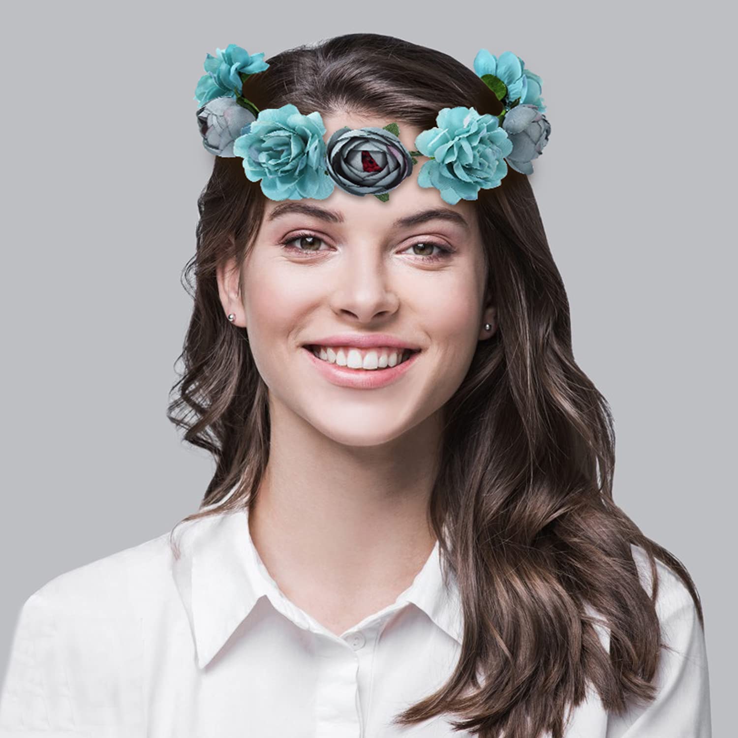4 Pack Handmade Adjustable Floral Rose Wreath Crown Headbands - Elegant Wedding & Party Hair Accessories for Women, Brides, Bridesmaids, Girls & Teens | Perfect for Boho Weddings, Bridal Showers, Birthday Parties & Photo Shoots