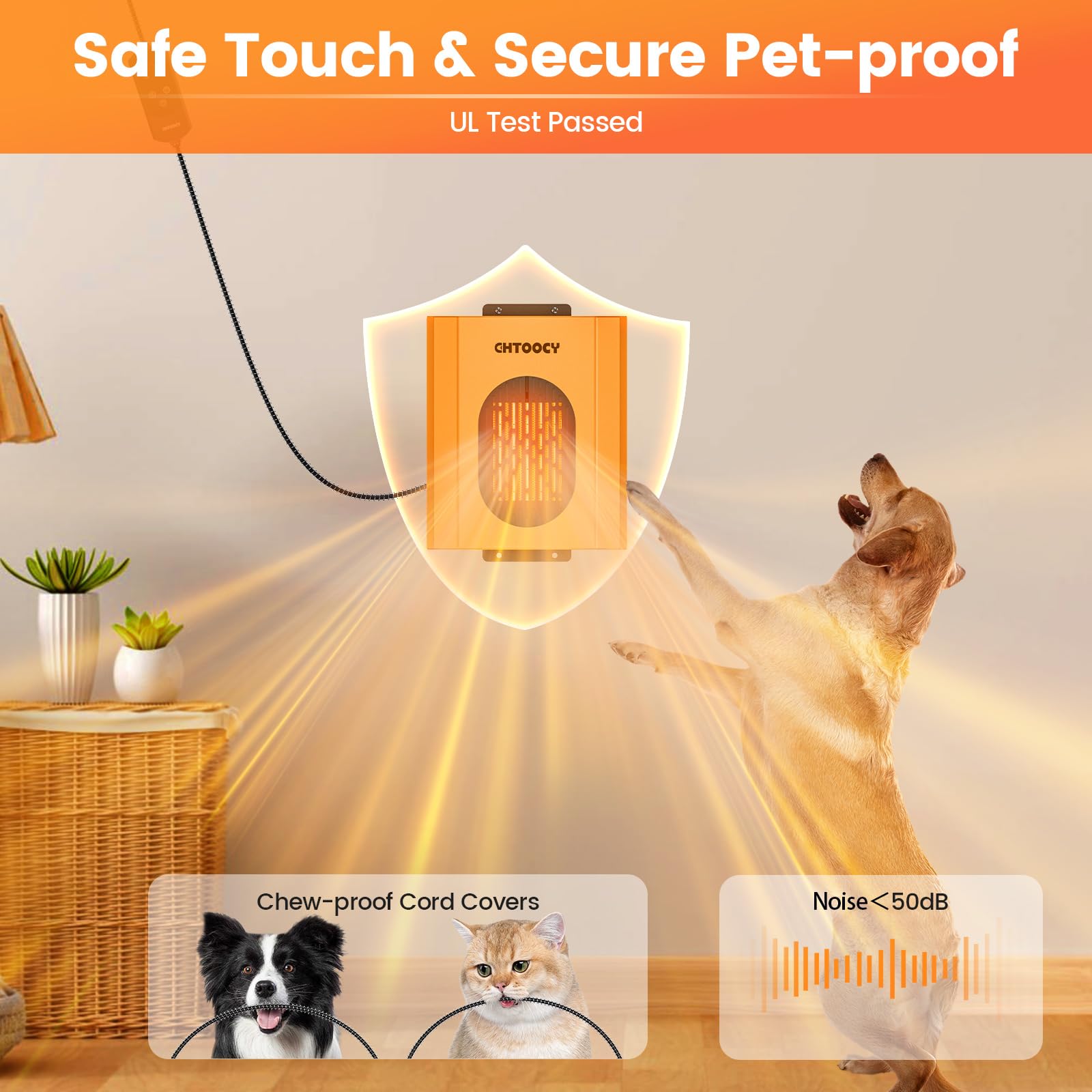 500W Dog House Heater with Thermostat - Adjustable Temperature & 24H Timer - Safe Outdoor Pet Heater for Dog Kennel, Cat House & Chicken Coop - 9.8 FT Cord - Perfect for Winter Warmth & Animal Comfort in Cold Weather