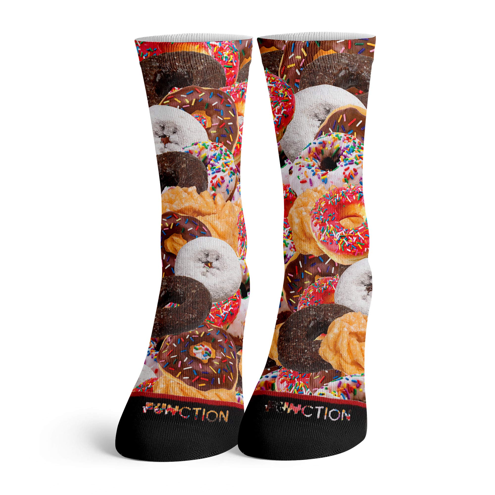 Trendy Donut Print Fashion Socks - Cute & Comfortable Cotton Crew Socks for Women & Teens - Perfect for Casual Wear, Gifts, and Kawaii Outfits