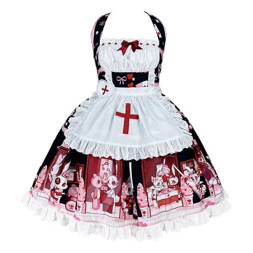 Japanese Harajuku Gothic Lolita Punk Bow Dress - Kawaii Pink Summer & Autumn Fashion for Cosplay, Anime Conventions & Street Style