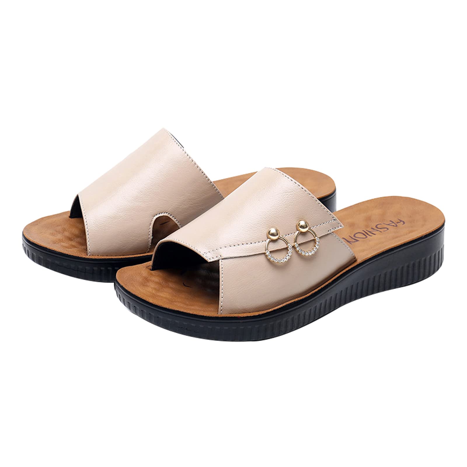 Women's Hollow Out Vintage Wedge Sandals - Comfortable Flats Shoes for Outdoor & Casual Wear - Perfect for Beach, Vacation, and Summer Walking