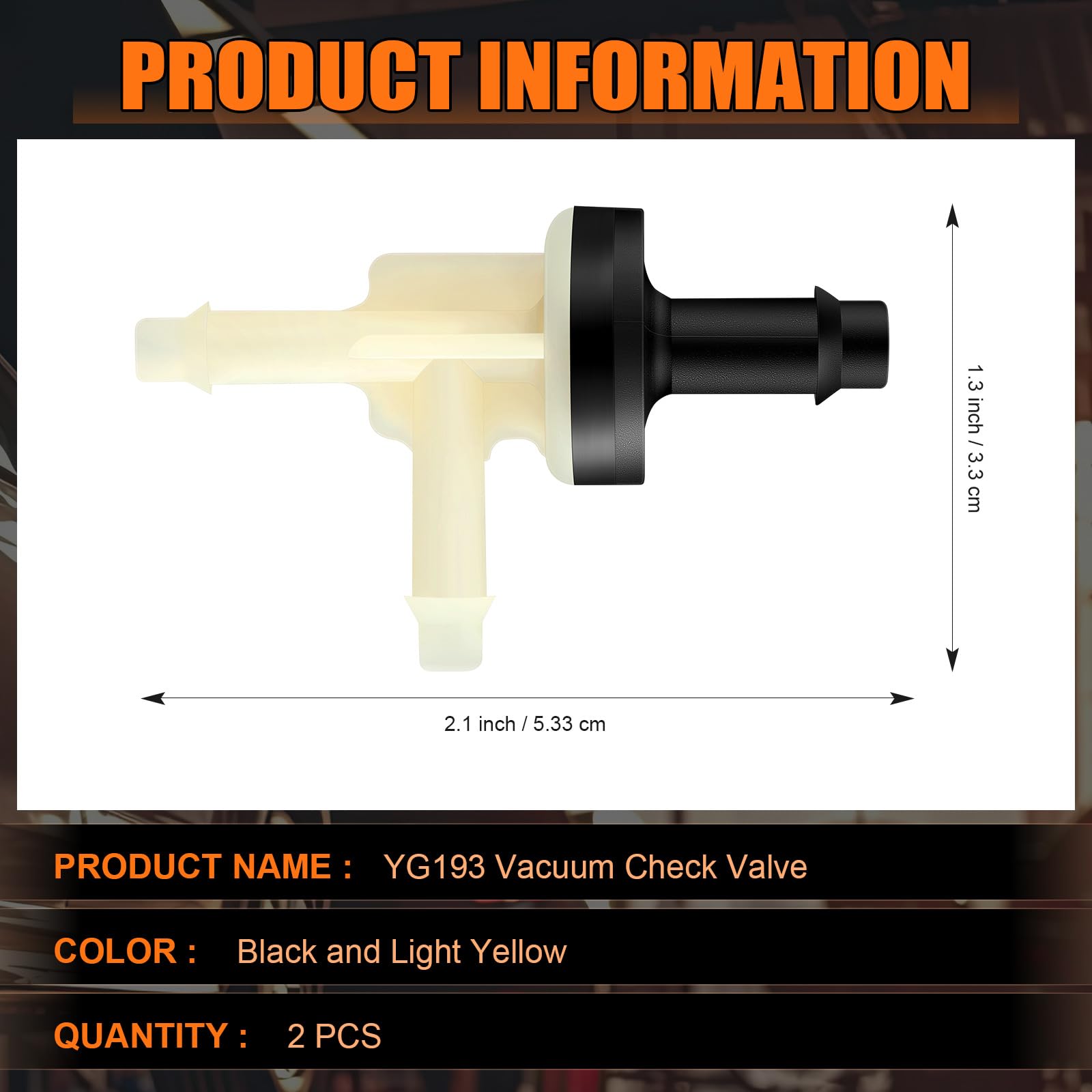 YG193 Vacuum Check Valve - 2 Pack Automotive Vacuum Line Check Valve Switch Replacement Parts for Car Repair & Maintenance | Perfect for Engine Vacuum System Repair & DIY Automotive Projects