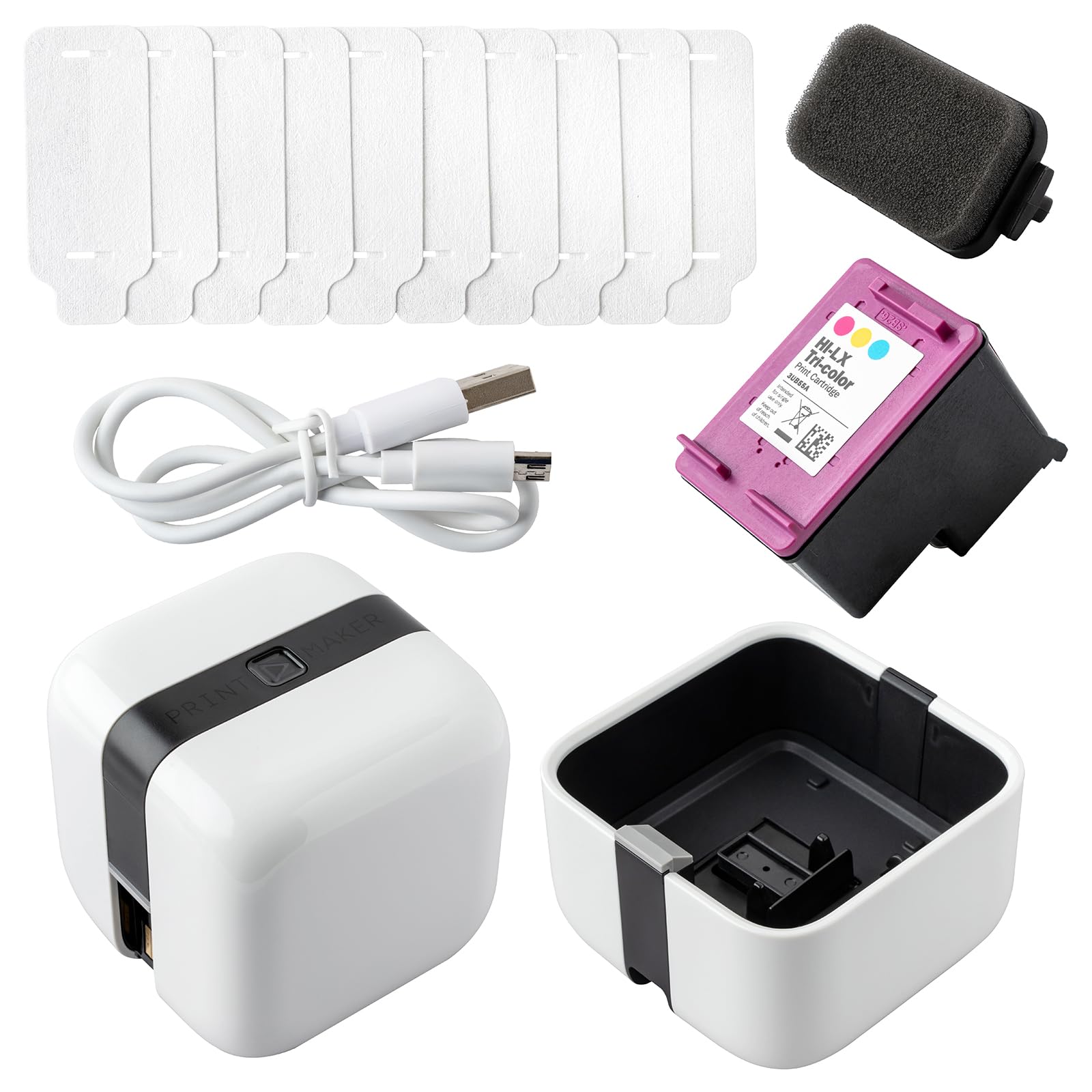 We R Memory Keepers Printmaker Kit - Handheld Printer with Cartridge, Wipe Handle, 10 Wipes & Charging Cord - 1-Year Free Design Subscription for Labels, Signs, Tags - Perfect for Home, Office & Crafting Projects