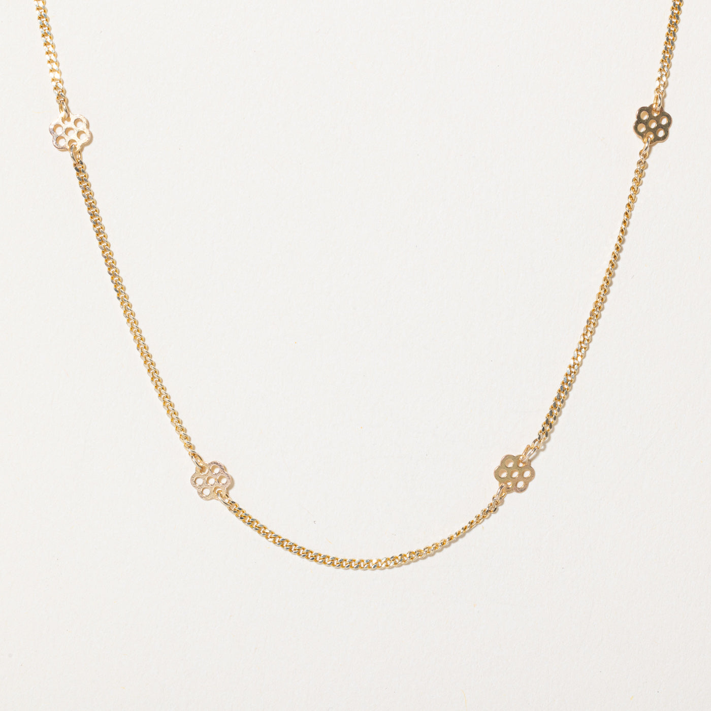 10K Yellow Gold Honeycomb Link Chain Necklace - 16 Inch Dainty Layering Necklace for Women | Perfect for Everyday Wear, Gift Giving & Special Occasions