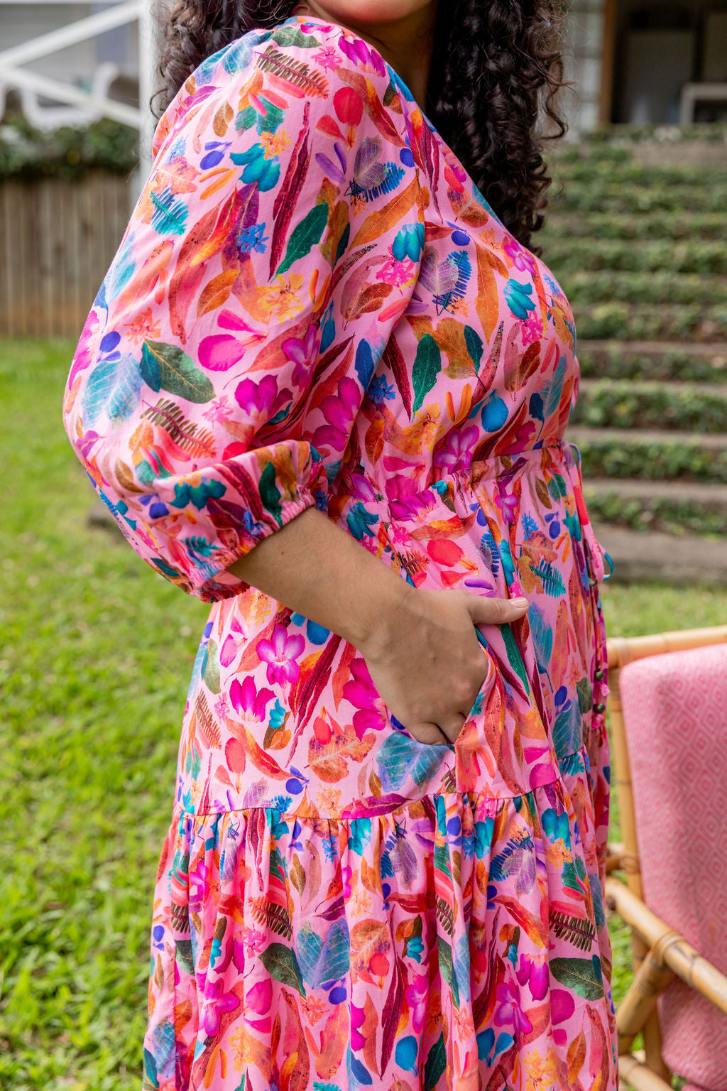 Kasey Rainbow Backyard Treasures Ziggy Dress - Floral Print Bohemian Maxi Dress for Women | Perfect for Beach Vacations, Summer Parties & Boho Fashion