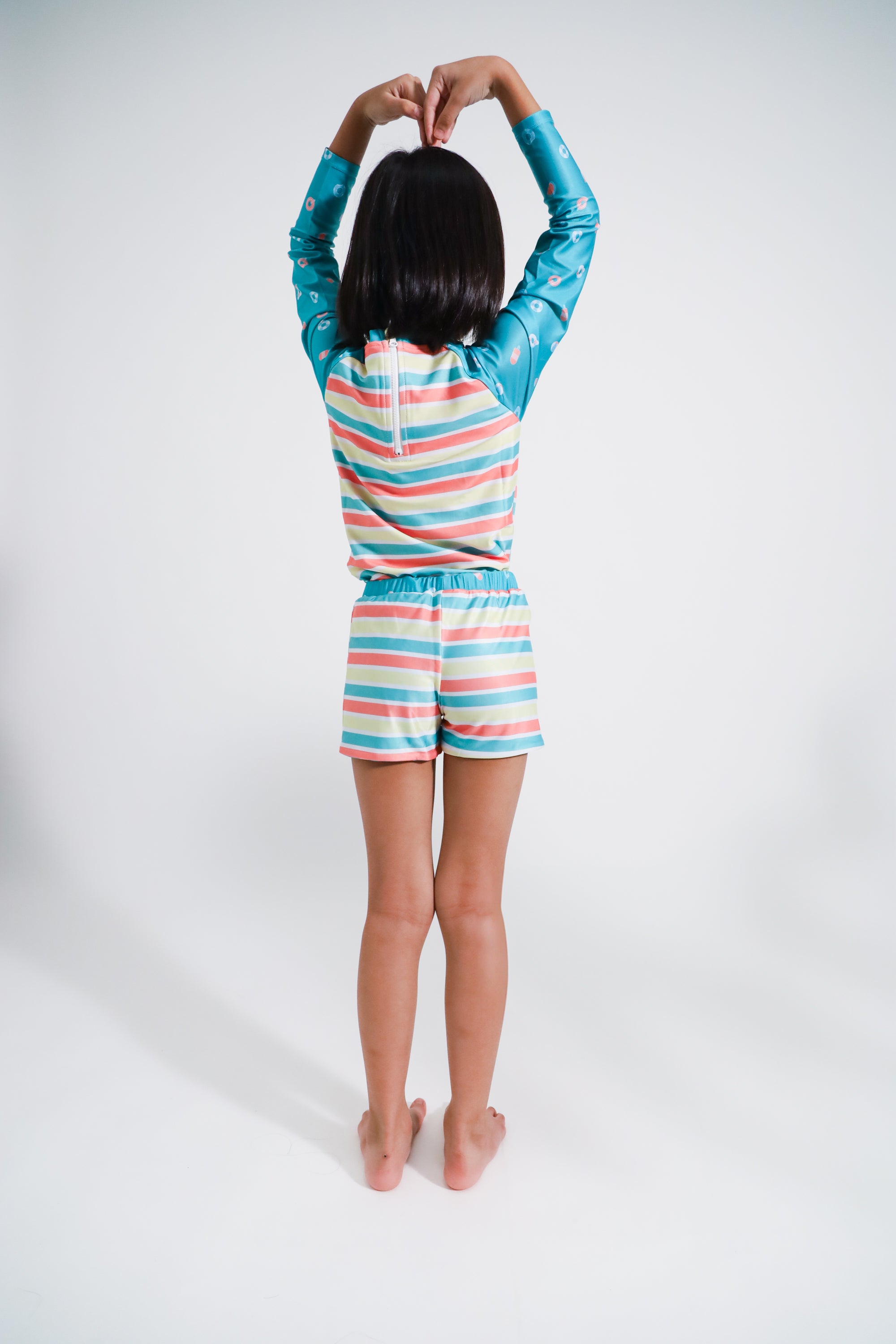 Echo Kids' Unisex Reversible Swim Shorts - Quick Dry, Comfortable Swim Trunks for Boys & Girls - Striped Beach, Pool & Lounge Wear for Summer Vacation