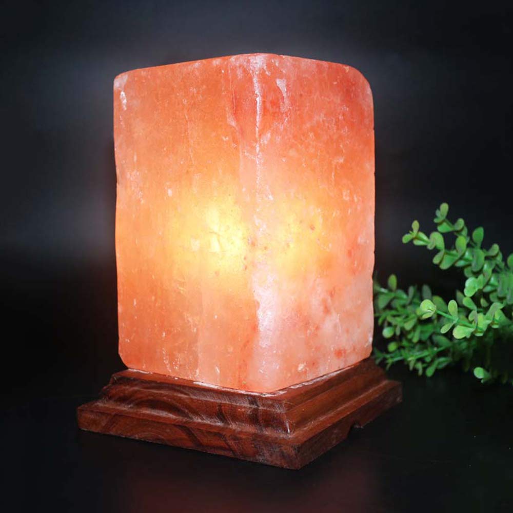 Dimmable Himalayan Salt Lamp - Natural Crystal Rock Night Light for Bedroom, Office & Study with E14 Bulb Base | Relaxing Atmosphere, Meditation Aid & Home Decor (Cuboid Shape)