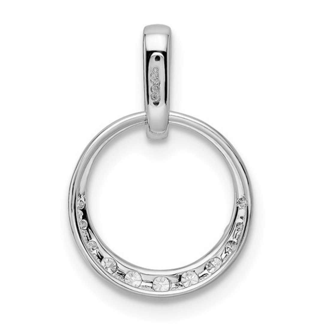 14K White Gold Lab-Grown Diamond Open Circle Pendant Necklace - Elegant Minimalist Jewelry for Everyday Wear & Special Occasions