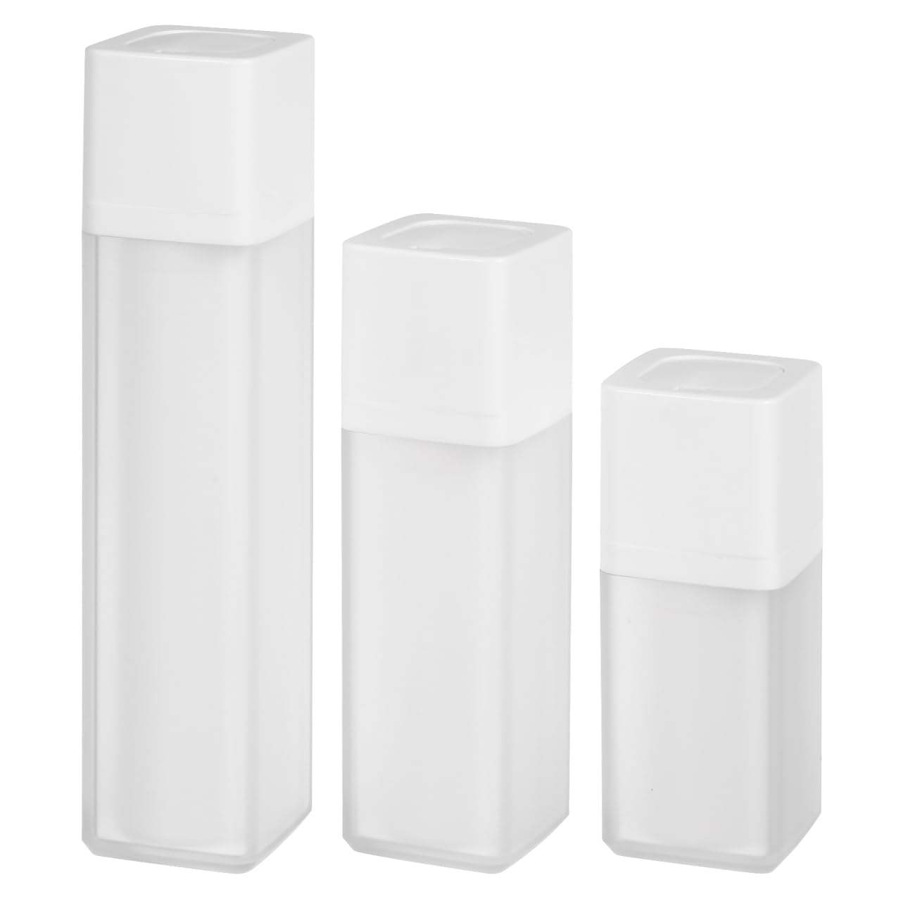 Airless Pump Bottles 15ml 30ml 50ml - Refillable Stretchable Cosmetic Dispenser for Skincare Lotion Cream | Travel & Home Use | Leakproof White Containers