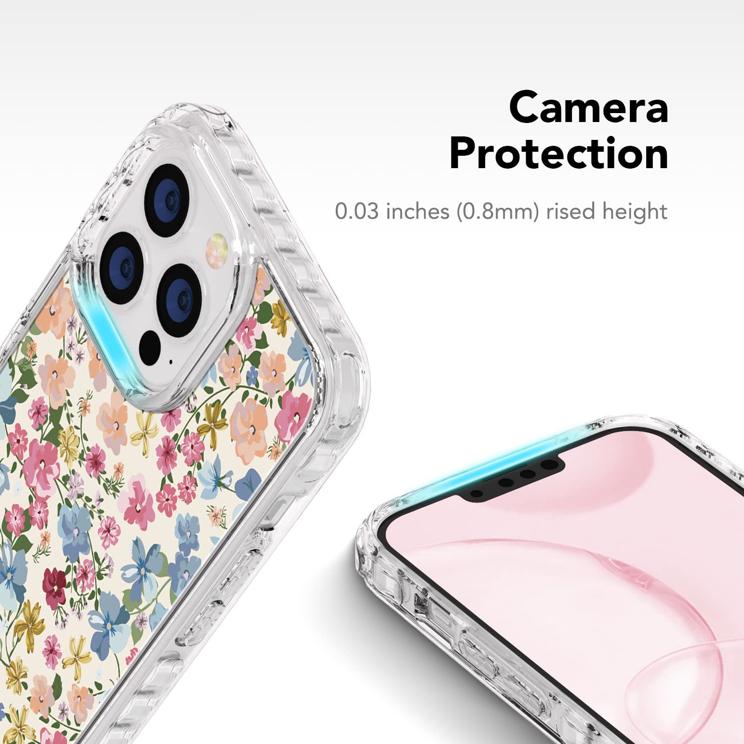 AknaCase Vintage Floral iPhone 13 Pro Max Case - Super Grip High Impact Silicone Cover with Anti-Slip Pattern (Design 103123-US) | Perfect for Everyday Protection & Stylish Outfit Matching