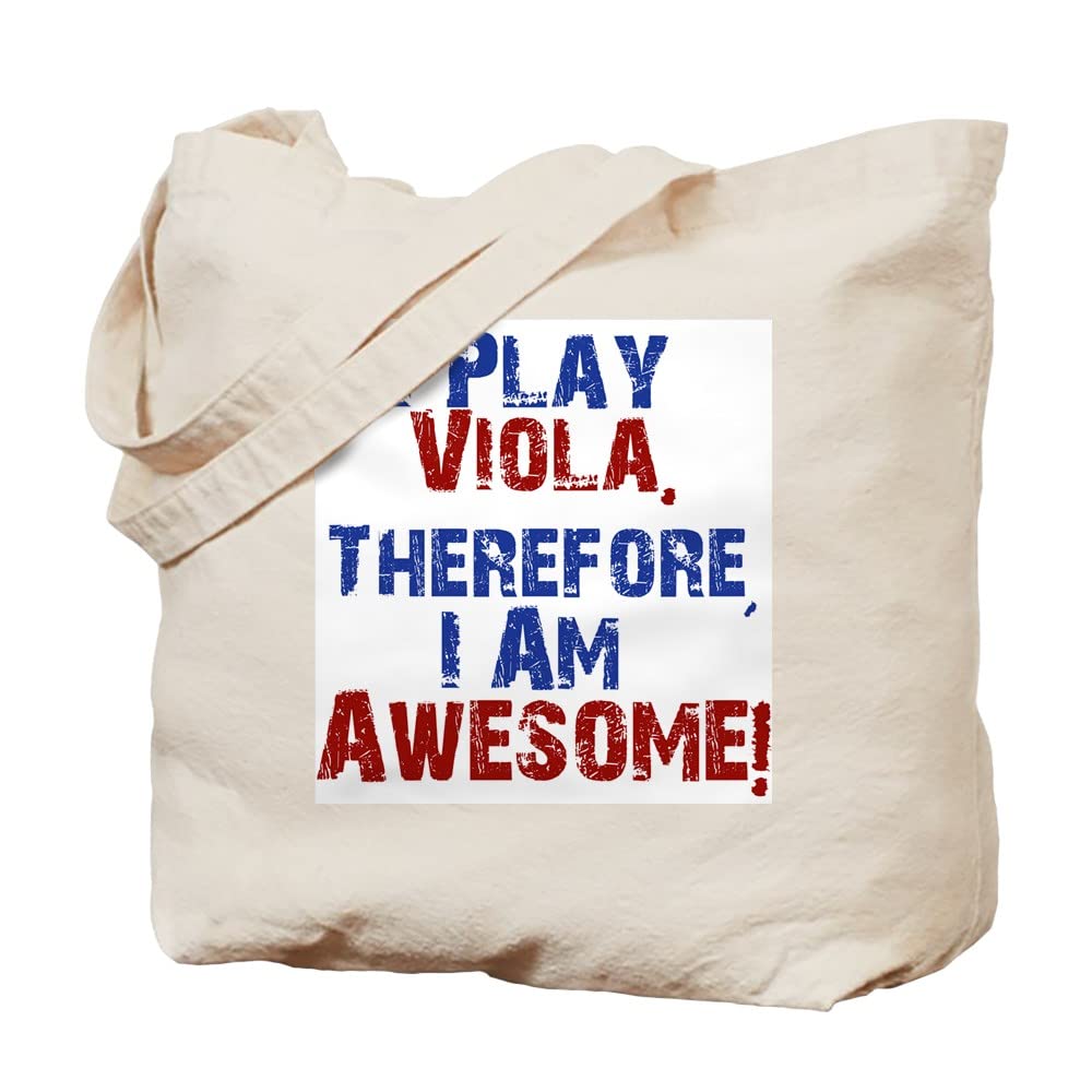 Viola Tote Bag - Natural Canvas Reusable Shopping Bag with 'I Play Viola' Print | Perfect for Music Lovers, Students & Orchestra Performances