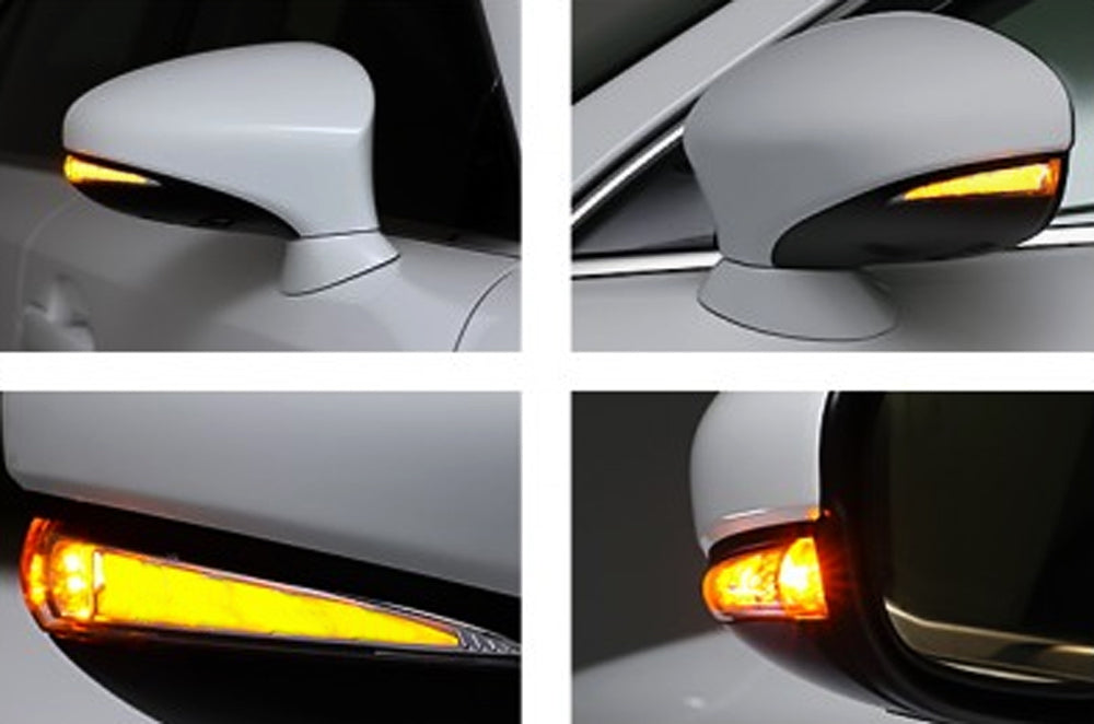 Amber LED Sequential Turn Signal Side Mirror Lights for Lexus RX 2010-2015 - Clear Lens, Easy Installation, Enhanced Safety for Night Driving & Parking