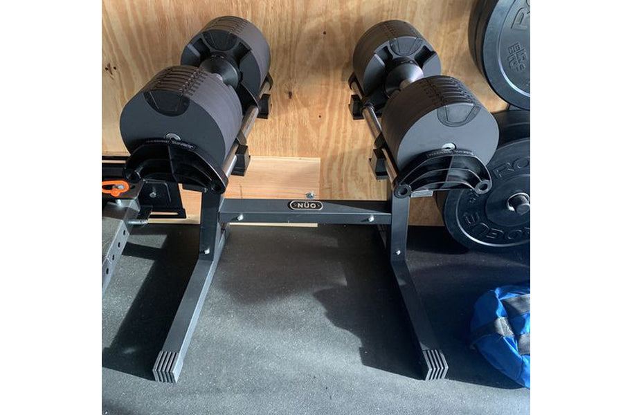 Adjustable Dumbbell Stand for Home Gym - NÜOBELL Double Legged Weight Rack for Strength Training & Fitness Workouts - Perfect for Small Spaces & Compact Home Workouts