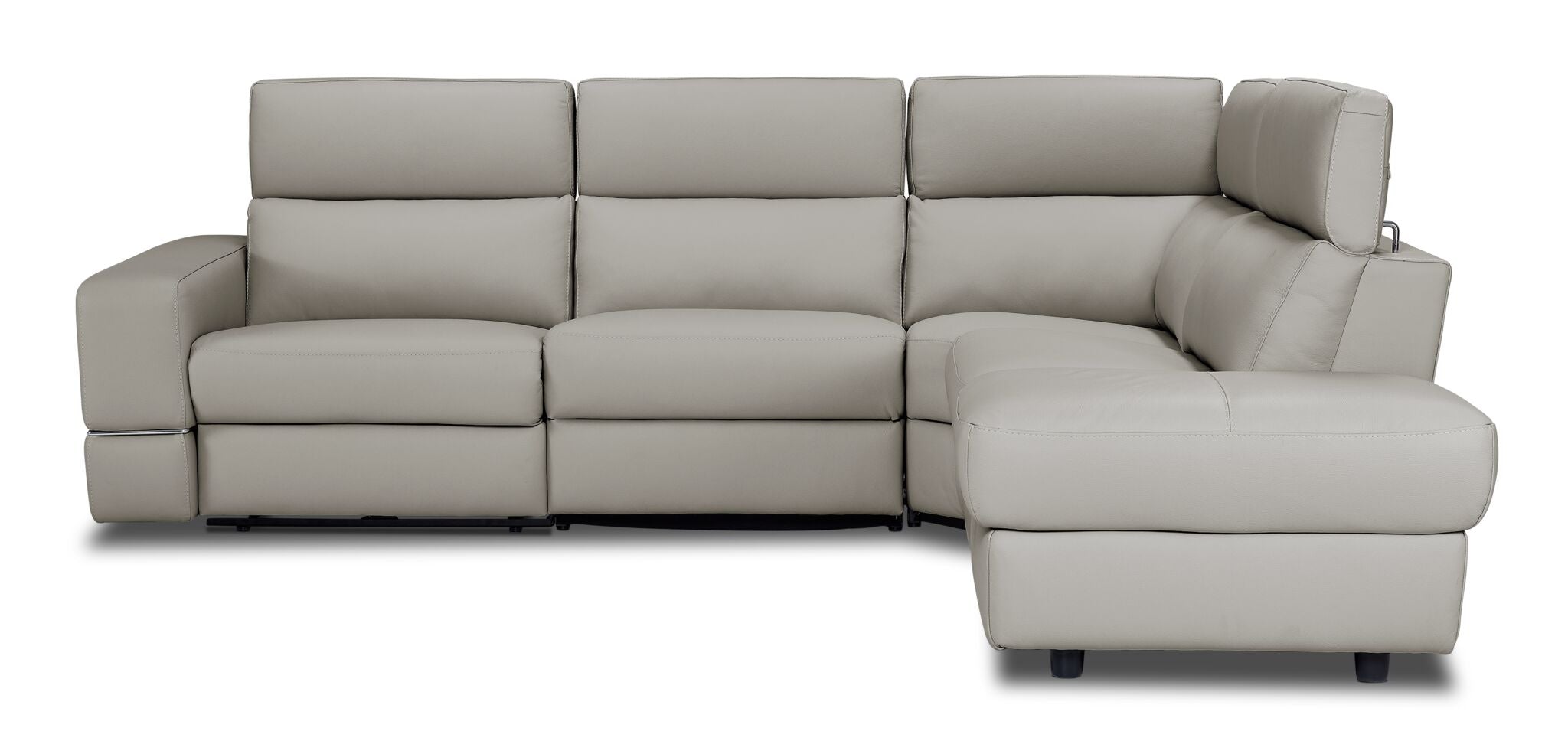 Bianca 3-Piece Power Reclining Sectional Sofa with Right-Facing Chaise in Cream - Modern L-Shaped Living Room Furniture for Family Movie Nights & Relaxation