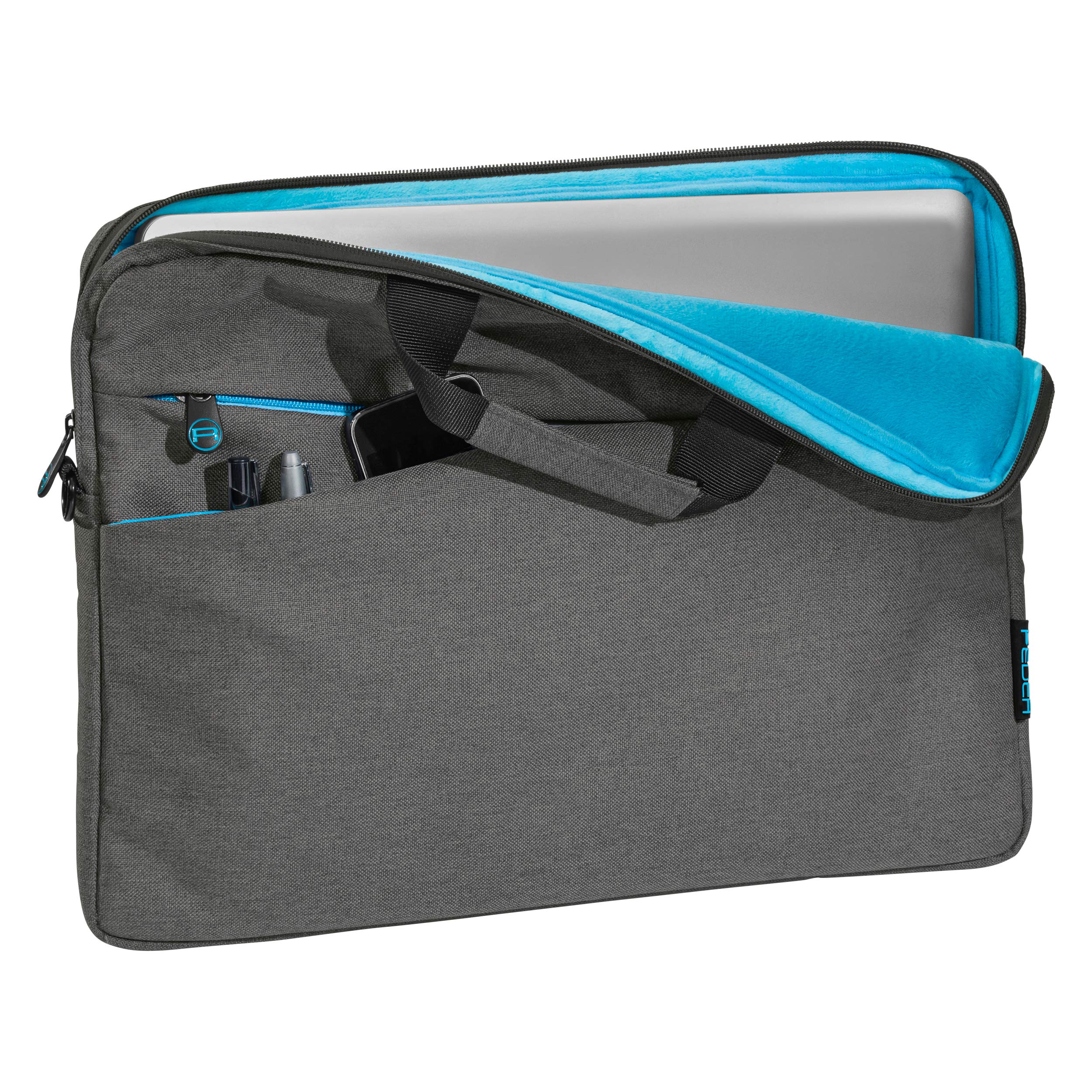 Stylish 15.6 Inch Laptop Bag with Shoulder Strap & Notebook Lock - Water-Resistant Gray Computer Case for Work, School & Travel - Fits Notebooks up to 39.6cm (15.6 Inches) - Perfect for Professionals, Students & Commuters