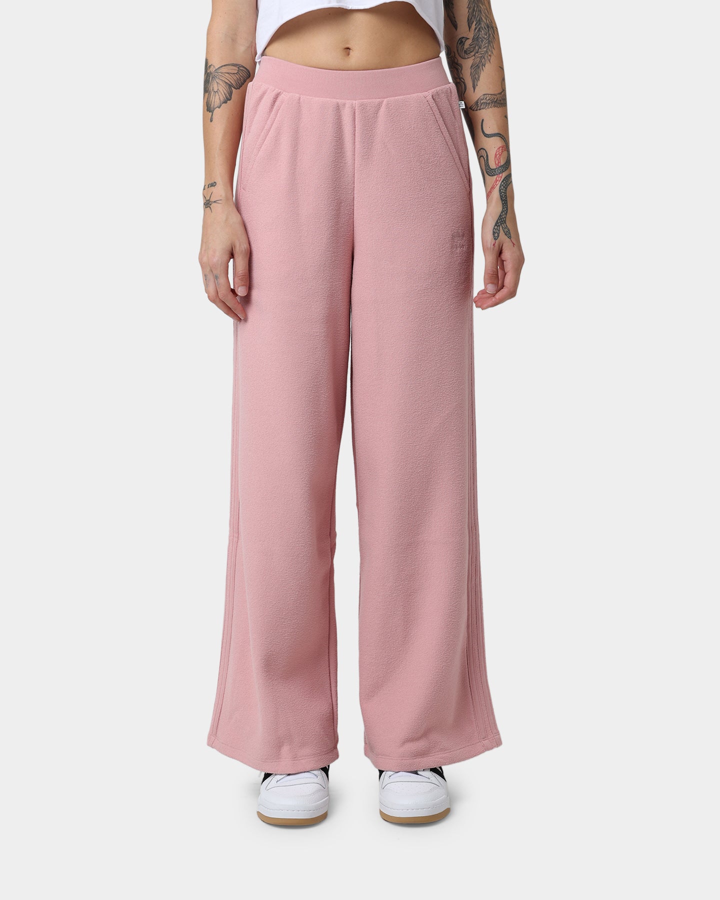 Adidas Women's Wide Leg Lounge Pants - Wonder Mauve Color, Comfortable Athletic Joggers for Yoga, Running & Casual Wear