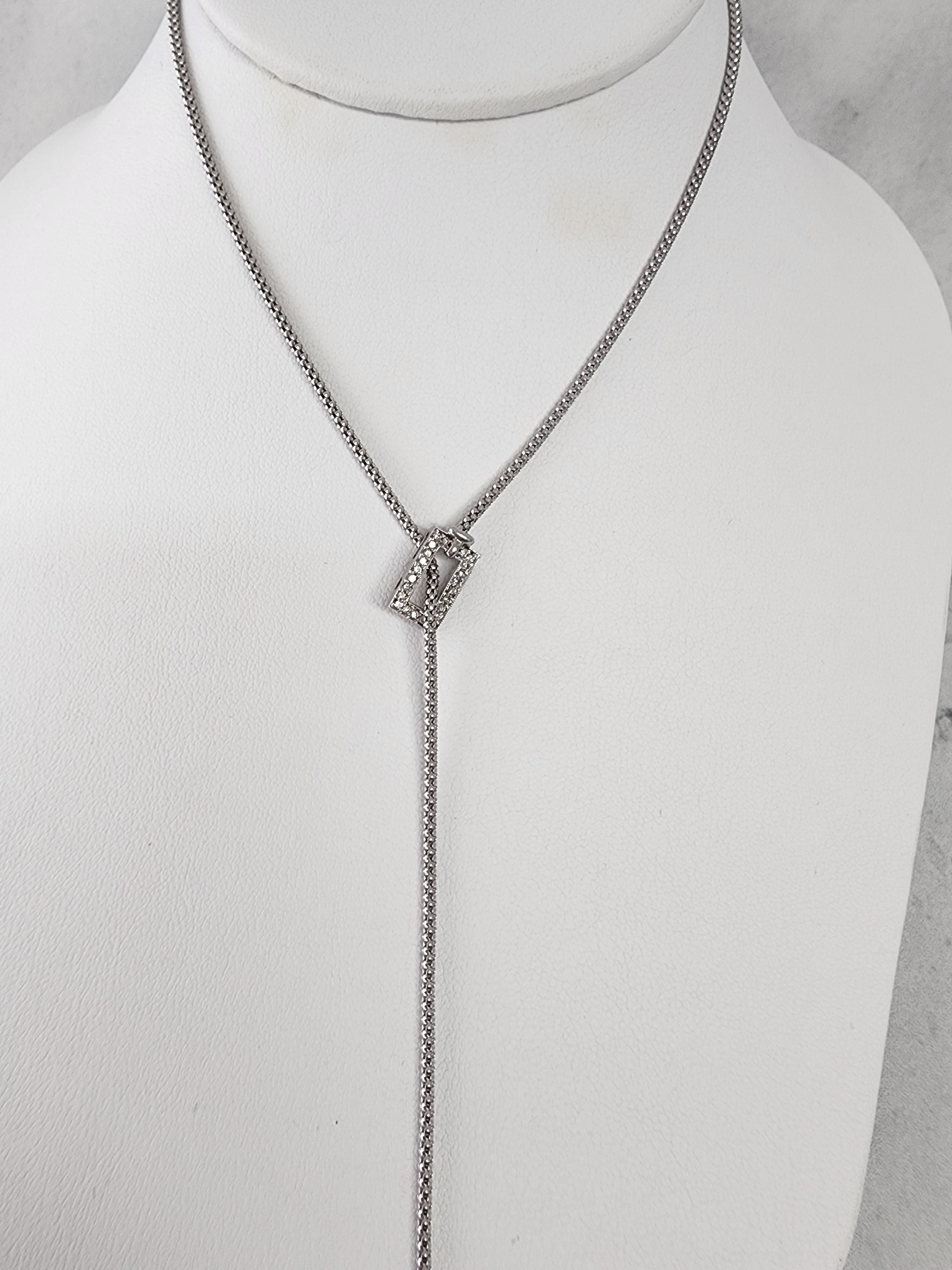 1.20cttw Diamond Y Drop Bar Necklace - 14K White Gold Pendant for Women - Elegant Layering Necklace for Everyday Wear & Special Occasions