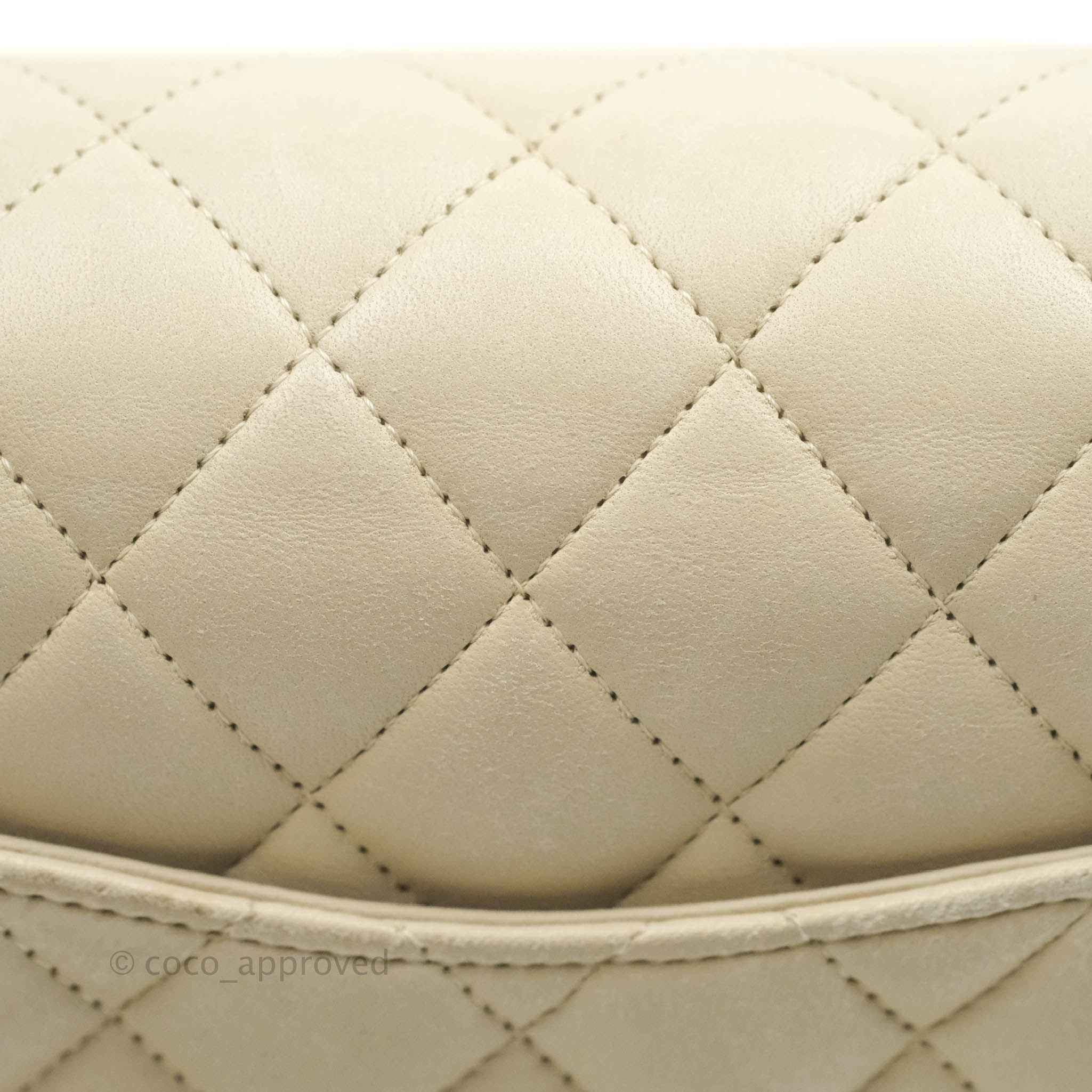 Chanel Classic Medium Double Flap Bag in Light Beige Lambskin with Gun Metal Hardware - Luxury Designer Handbag for Women, Perfect for Date Night & Special Occasions