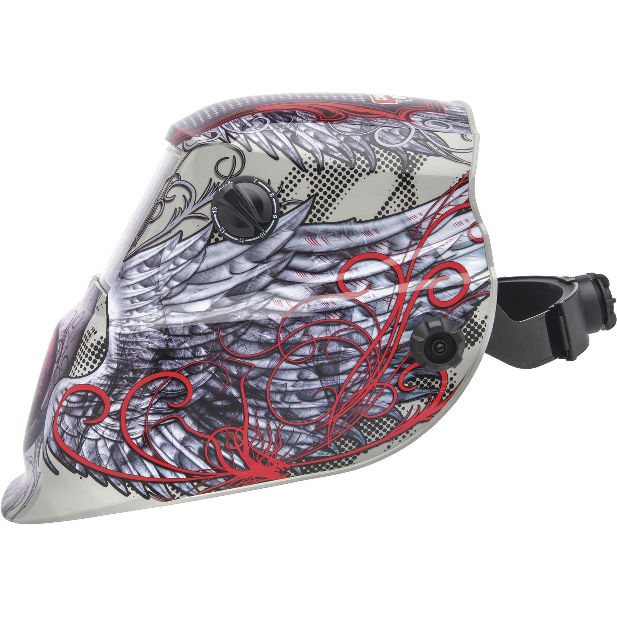 Auto Darkening Welding Helmet with Shade 9-13 Adjustable Lens - Tan/Red for Arc, MIG, TIG Welding - Perfect for DIY, Construction & Metal Fabrication