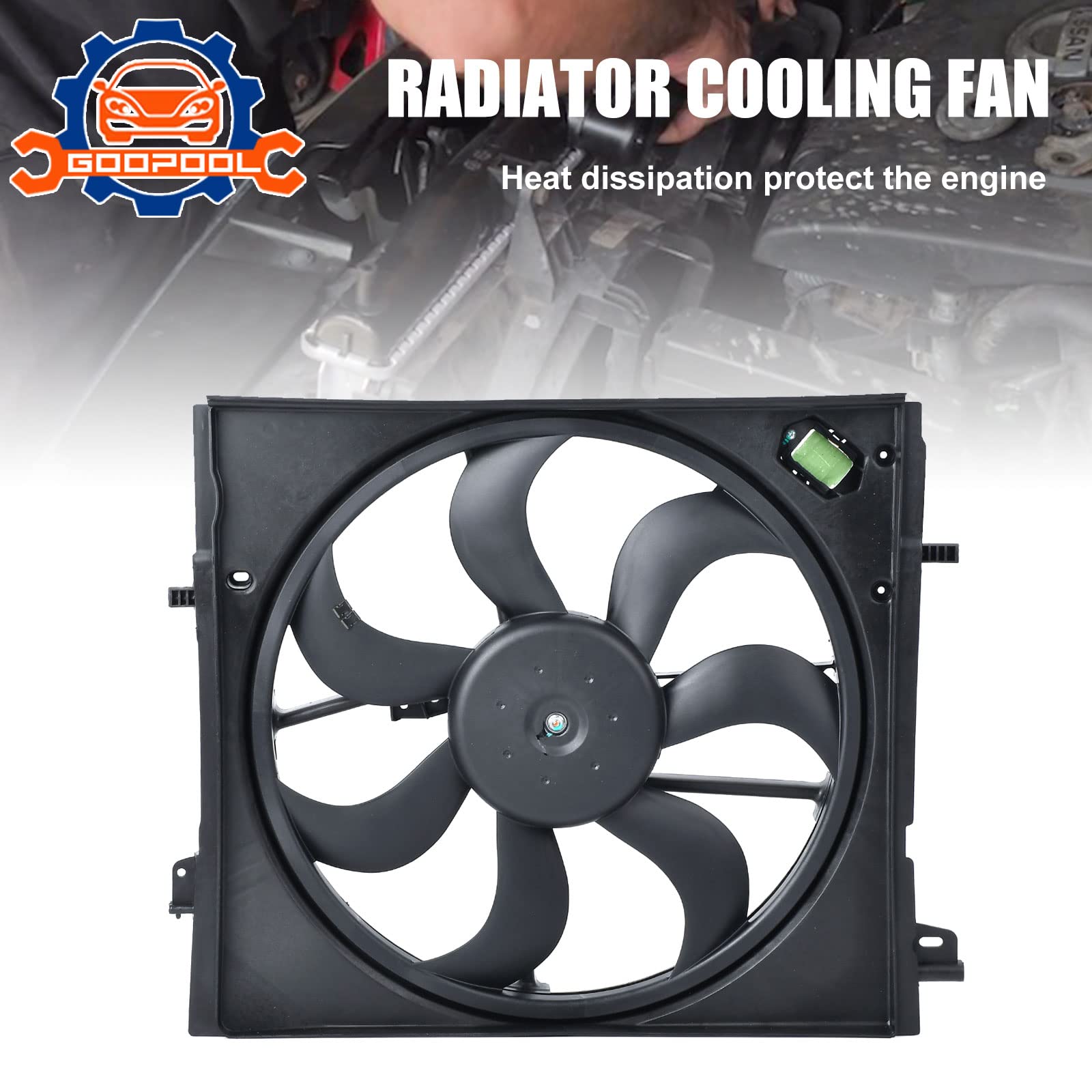 2017-2018-2019 Nissan Rogue Sport 2.0L Radiator Cooling Fan Assembly Replacement Part #214816MA0A - Perfect for Engine Overheating Prevention & Summer Driving