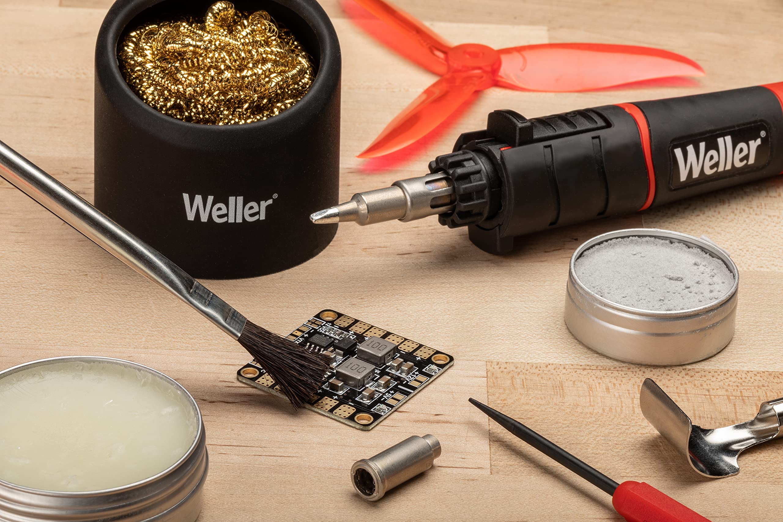 Weller Drone Soldering Tool Kit - 24 Piece Professional Electronics Repair Set for PCB, Drone, and RC Models - Perfect for DIY Projects and Electrical Maintenance