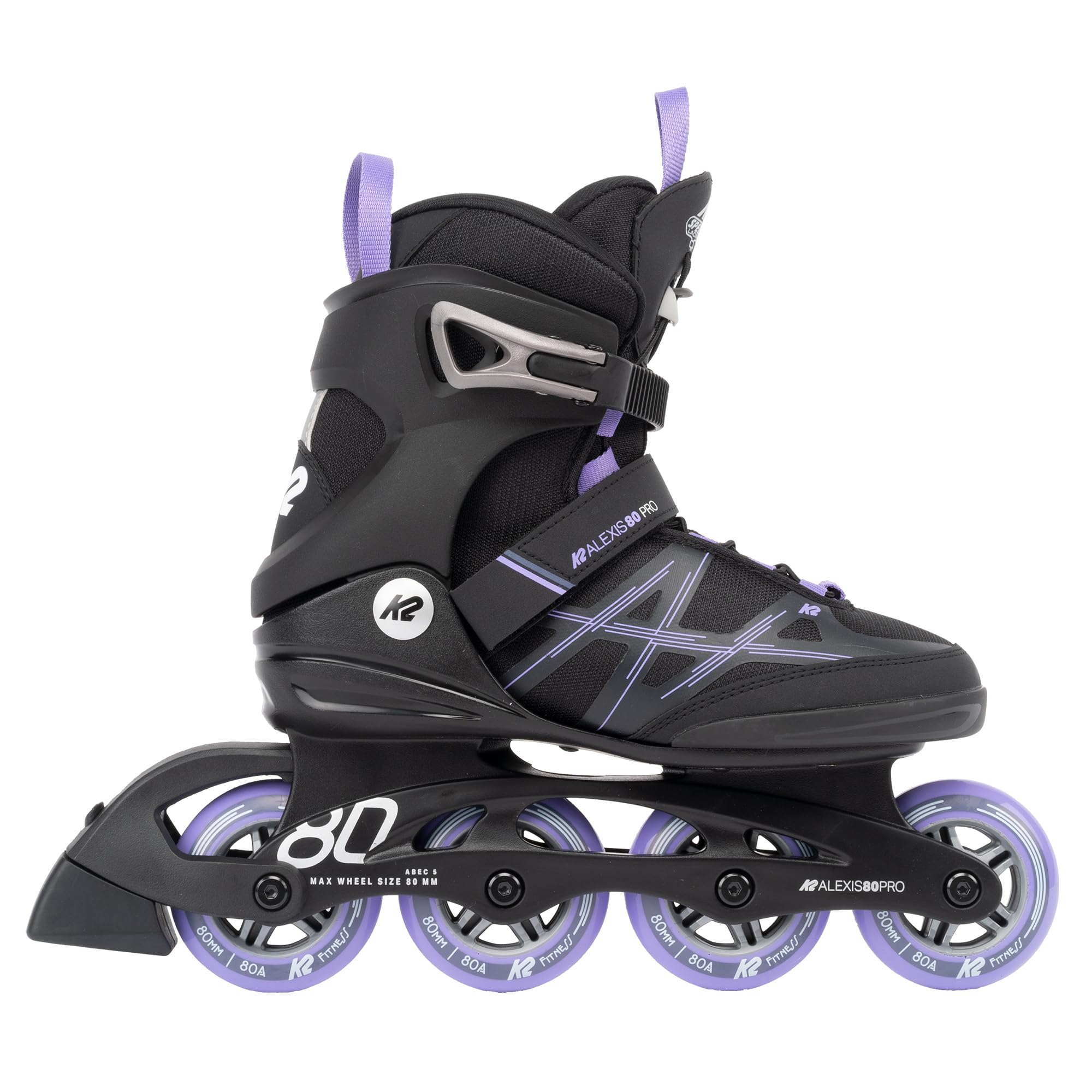 K2 Alexis 80 Pro Lavender Women's Inline Skates - Perfect for Fitness, Outdoor Rollerblading & Recreational Skating