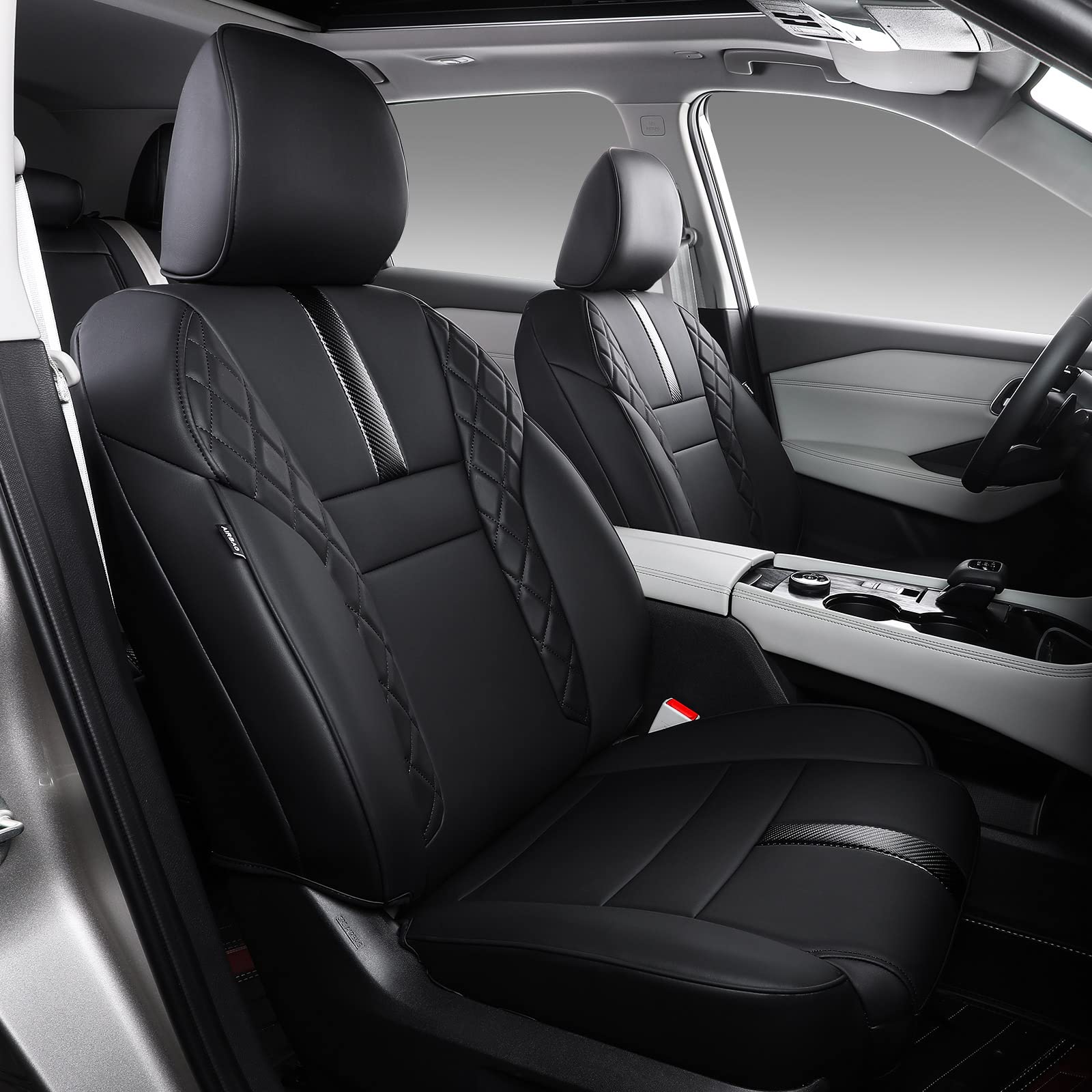 Premium PU Leather Car Seat Covers for 2020-2023 Nissan Rogue (Front & Back) - Compatible with Hybrid & Sport Models - Black - Durable Protection & Comfort for Daily Commute & Road Trips