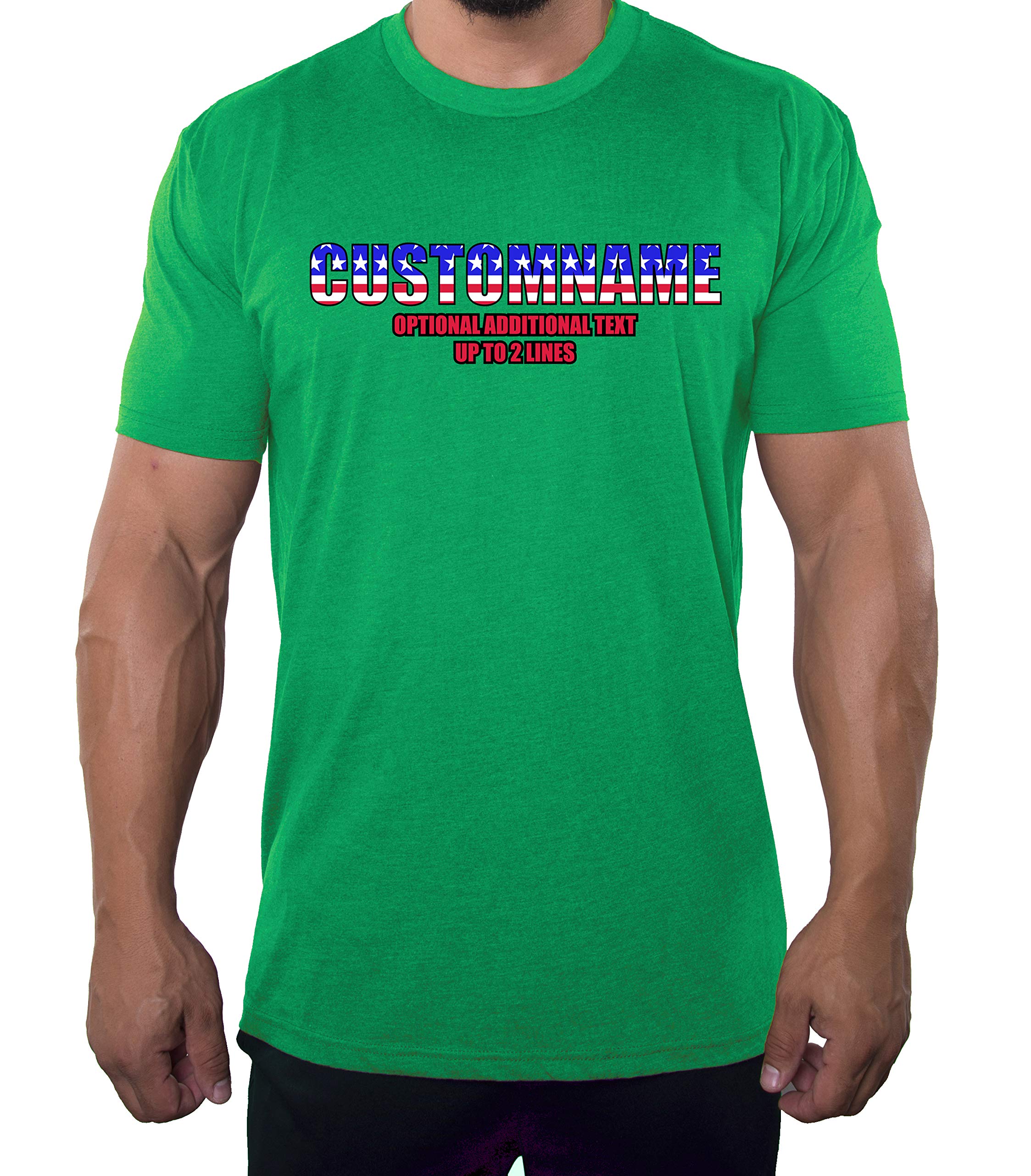 Custom Family Name American Flag Letters T-Shirt for Men - Patriotic Family Reunion Gift, BBQ & 4th of July Celebration Outfit