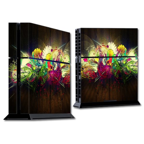MightySkins Wooden Abstract Skin Wrap Sticker for Sony PlayStation 4 (PS4) Console - Durable Protective Cover for Gaming Setup & Home Decor