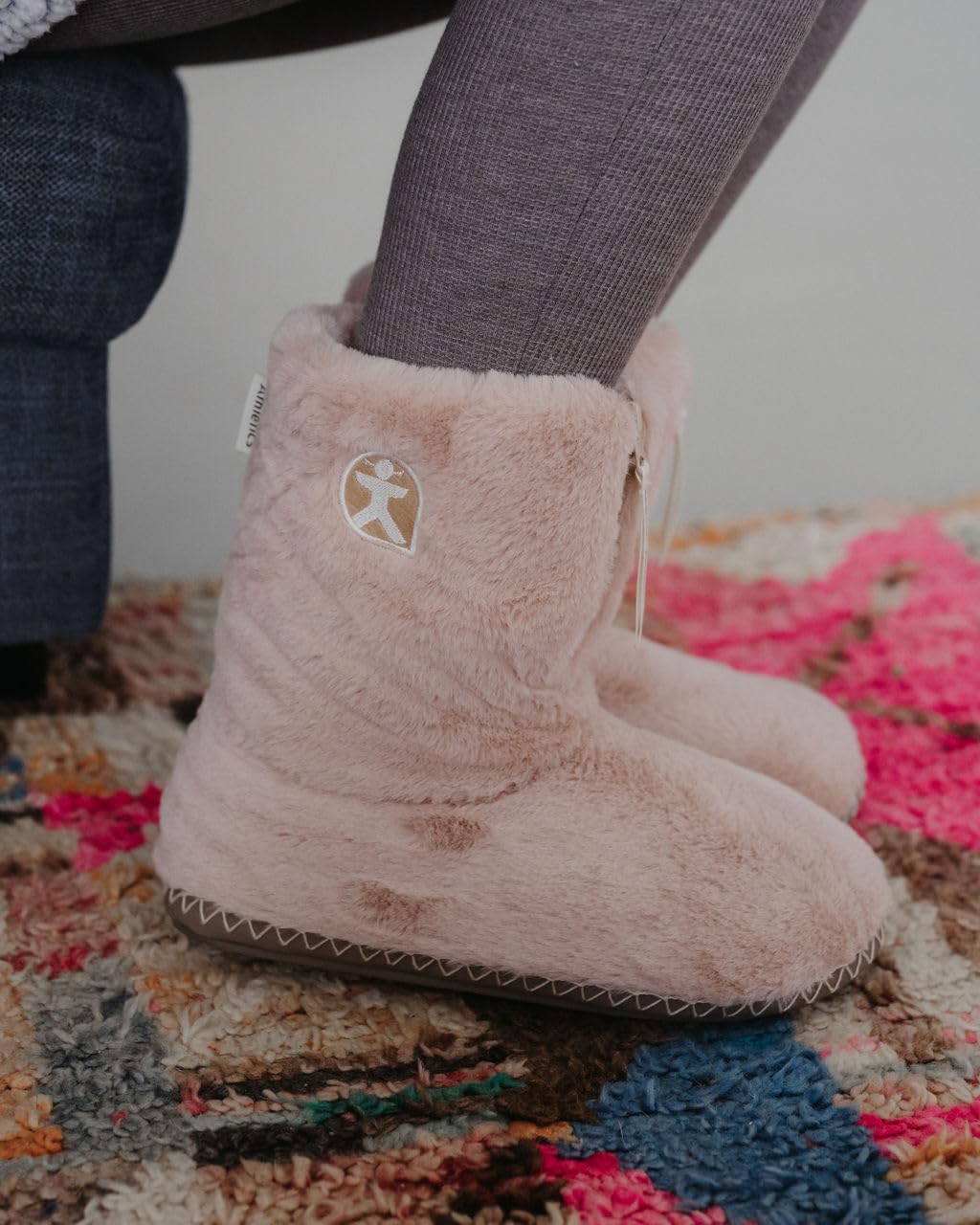 Women's Warm Faux Fur Memory Foam Slipper Boots - Indoor/Outdoor Non-Slip House Shoes with Zip Up Closure & Machine Washable Design - Perfect for Winter Comfort at Home, Office or Travel - Marilyn