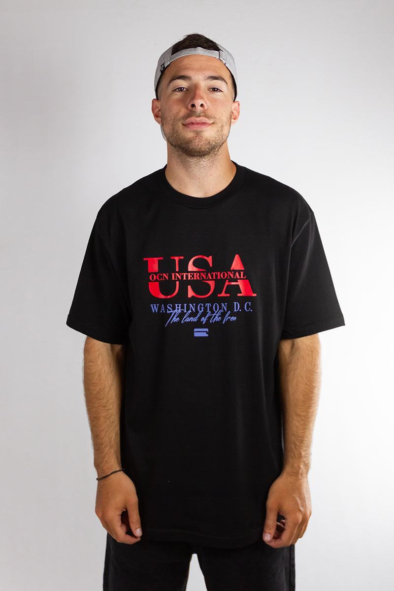 Original Black Ocn H T-Shirt for Men - Comfortable Cotton Tee for Casual Wear, Gym, and Everyday Outfits