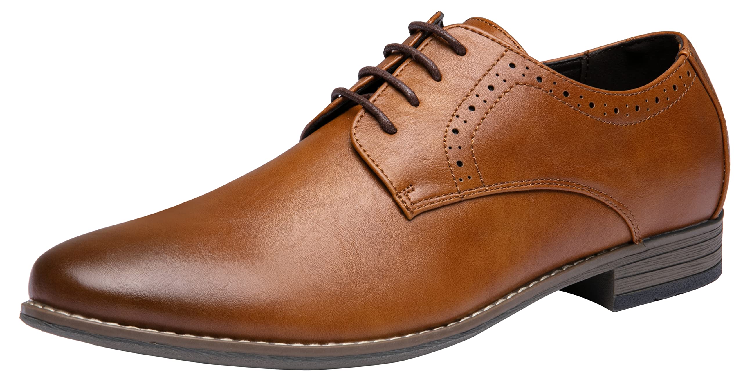 Jousen Men's Oxford Plain Toe Dress Shoes - Classic Formal Derby Shoes for Business, Wedding & Office Wear - Comfortable Leather Dress Shoes for Men