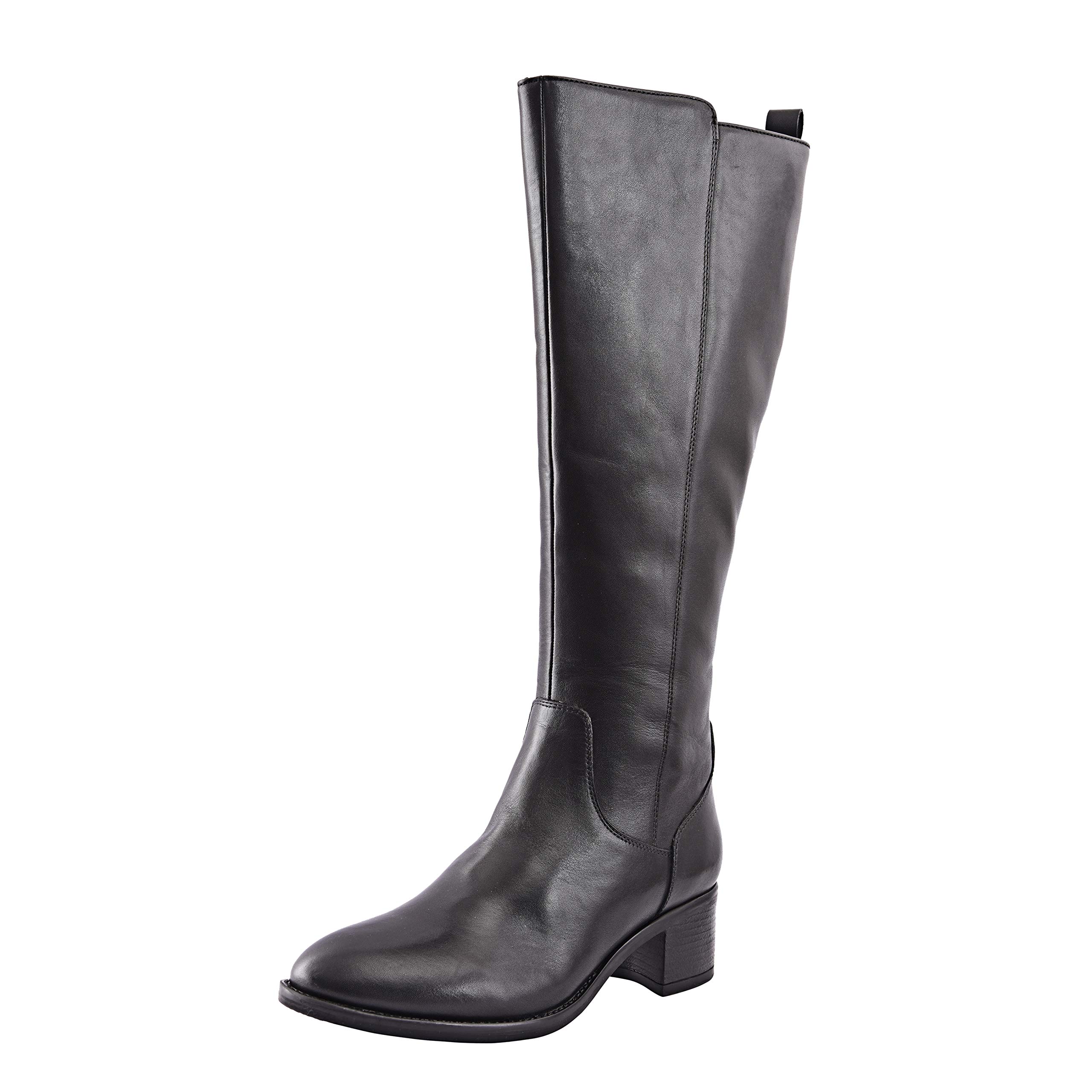 ALLONSI Women's Genuine Leather Knee High Riding Boots - Handmade Low Heel Boots with TPR Sole & Zip Closure - Comfortable Long Boots for Everyday Wear - Perfect for Casual Outfits, Office & Winter Fashion