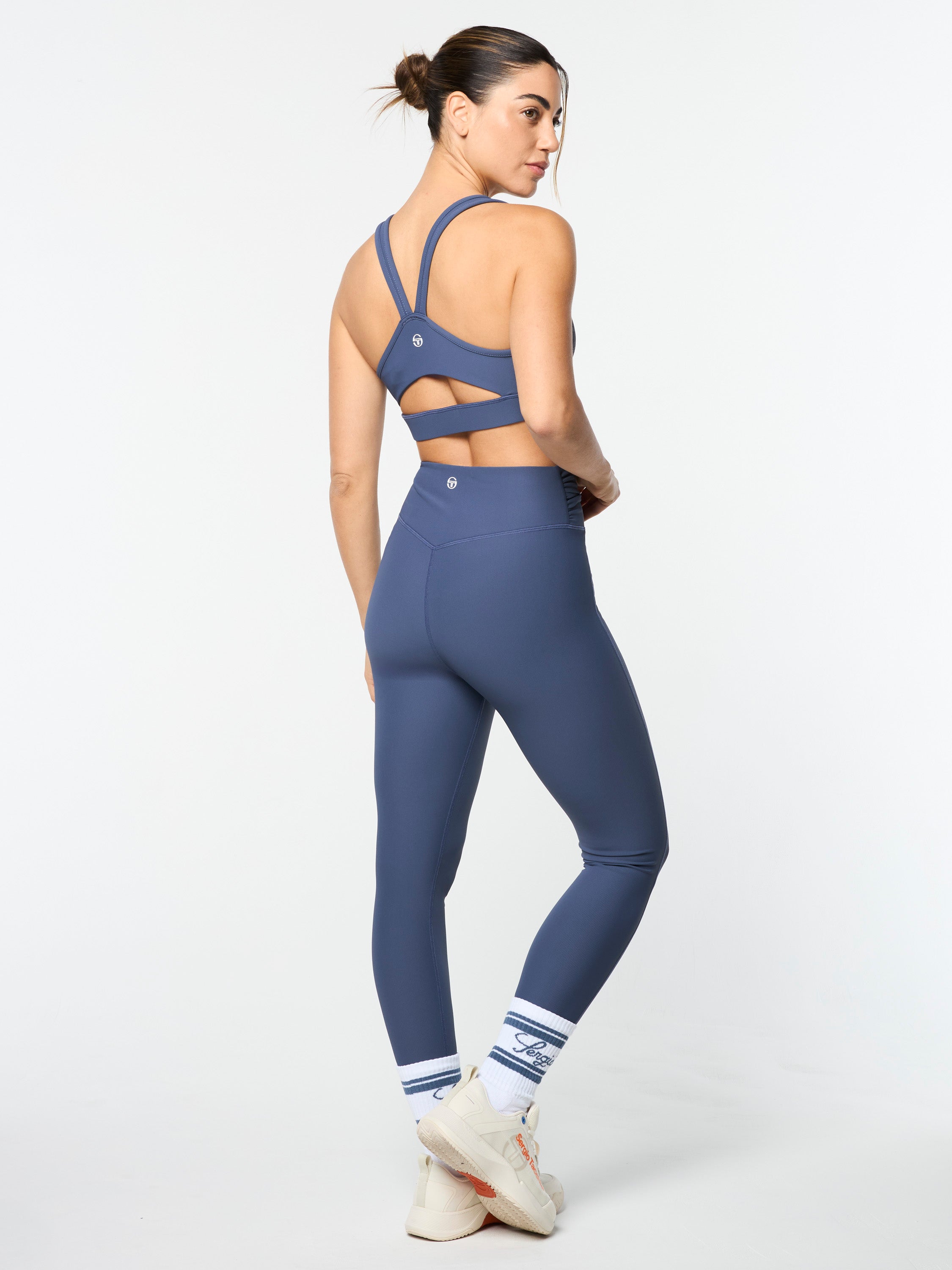Giulia High Waist Yoga Leggings for Women - Blue Indigo - Stretchy Workout Pants for Running, Gym & Lounge Wear