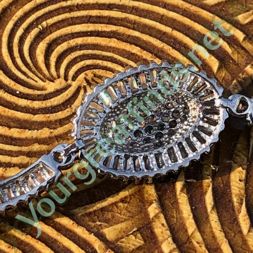 Elegant Sterling Silver Cocktail Bracelet with Sunburst Cubic Zirconia - Perfect for Evening Parties & Special Occasions