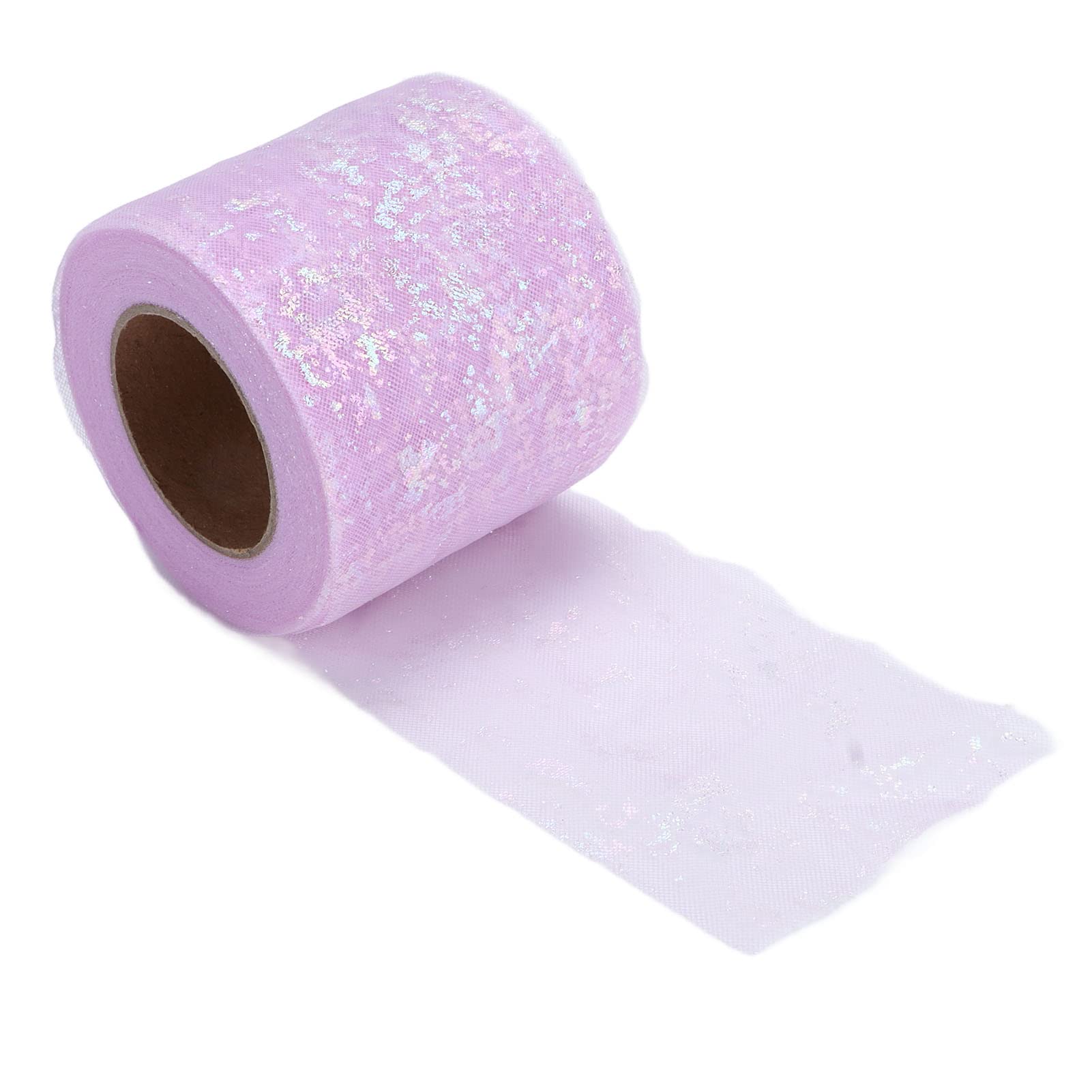 Glitter Tulle Rolls for DIY Crafts - Lightweight & Portable Polyester Fabric with Excellent Light Fastness - Perfect for Party Decorations, Wedding Backdrops & Home Interior Design (Lavender)
