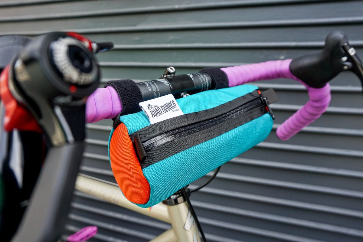 Road Runner Burrito Bike Handlebar Bag - Waterproof Cycling Storage for Commuting, Touring & Adventure Rides