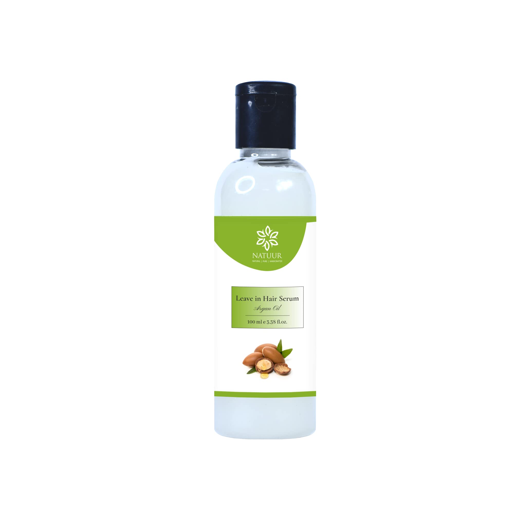 NATUUR Pure Argan Oil Hair Serum - 100ml | Nourishing Frizz Control Treatment | Lightweight Non-Greasy Formula | For Smooth Shiny Manageable Hair | Daily Hair Care & Styling Essential for Women & Men