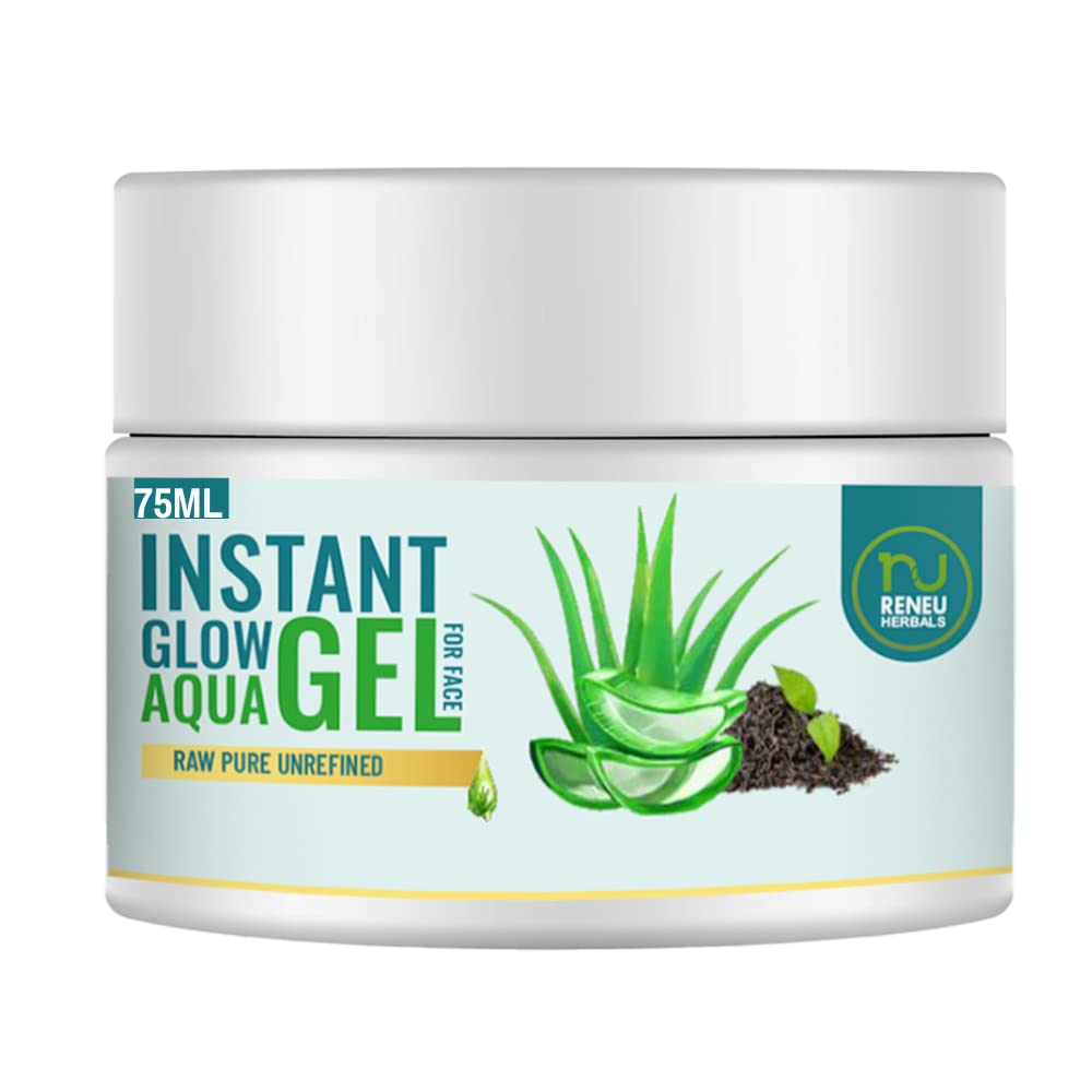 Oil Free Gel Moisturizer for Face with Aloe Vera & Green Tea Extract - Hydrating Moisturizer for Dry & Dull Skin - Lightweight Gel Based Moisturizer for All Skin Types (75ml) - Perfect for Daily Skincare Routine & Post-Sun Care